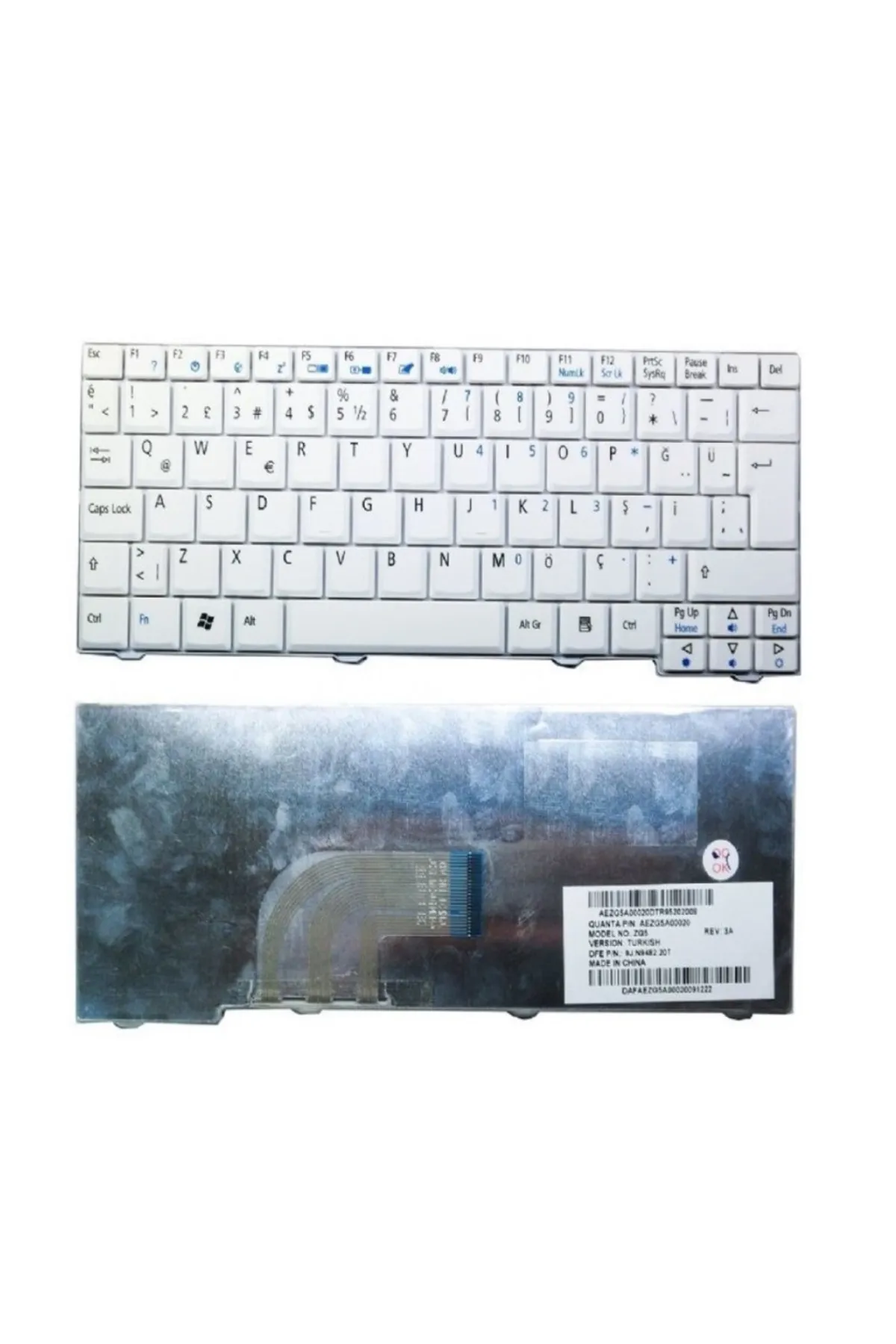 Afila Acer Aspire D150-1186 D150-1165 Notebook Klavyesi - Beyaz - TR