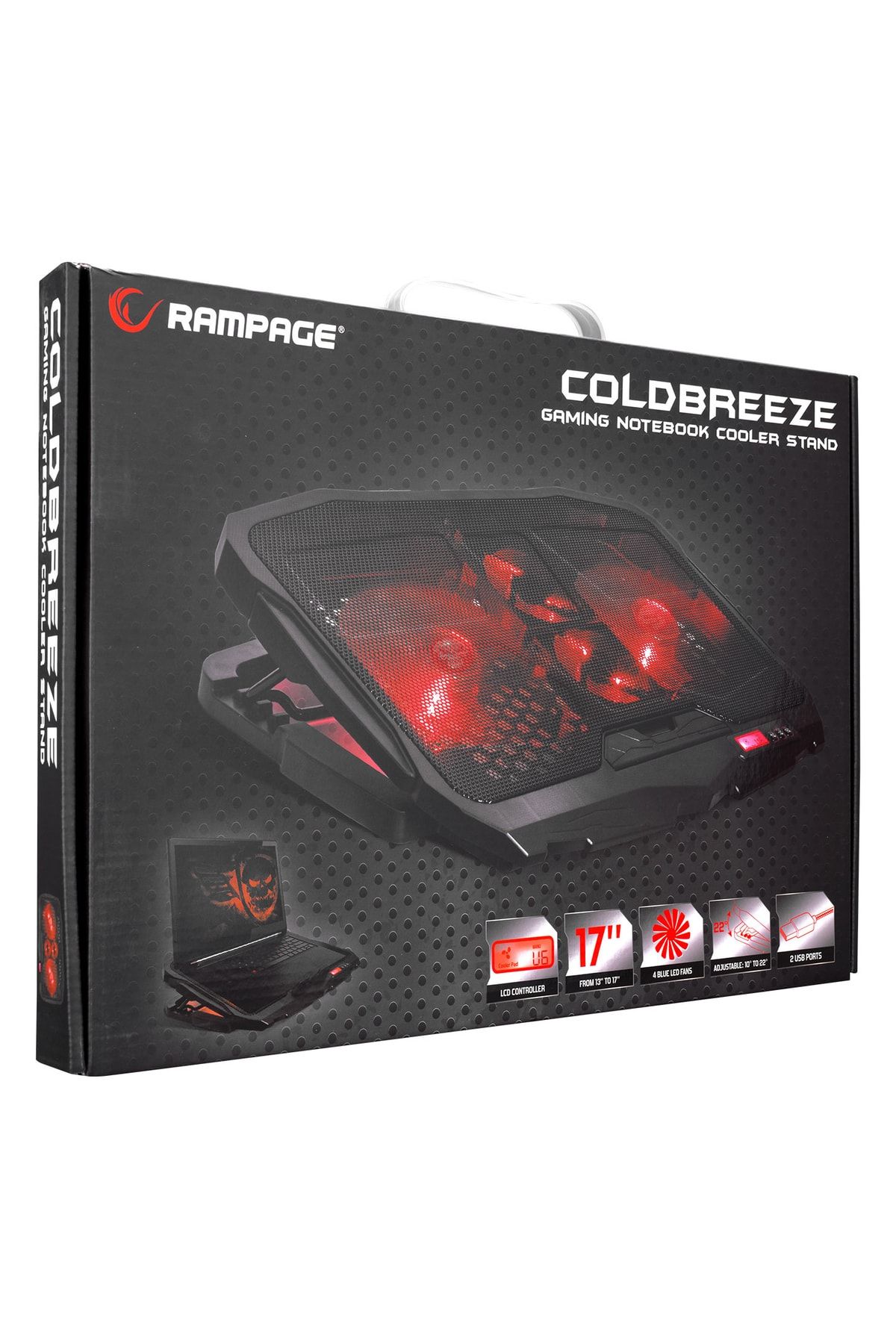 Rampage Ad-rc4 Işıklı Gaming Laptop Soğutucu 2x125mm 2x70mm 15-17 Notebook Soğutucu Stand