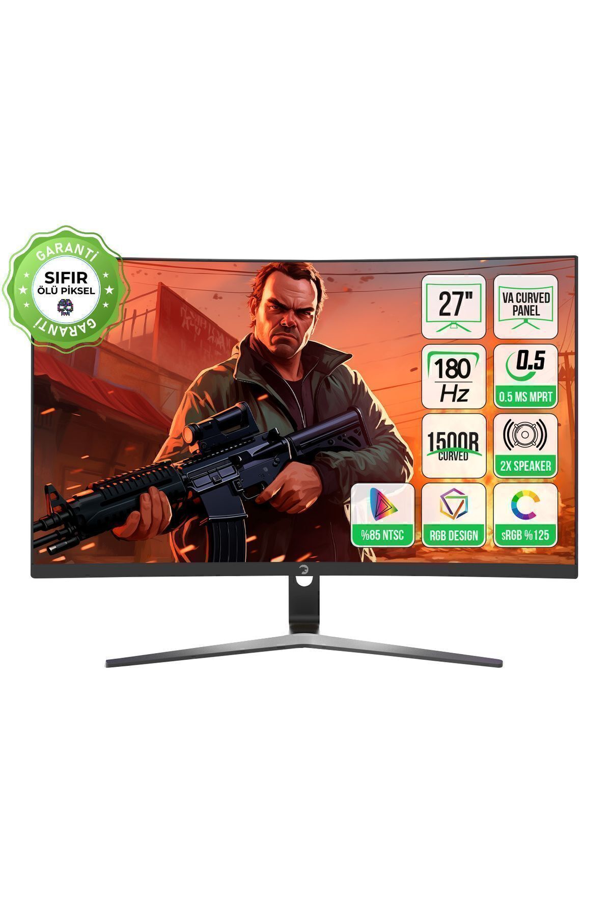 teknotrust A'dan G'ye Vivid T50 27 Curved Rgb 180hz 0.5ms 1500r 2x Speaker Va Gaming Monitör (SIFIR ÖLÜ PİKSEL