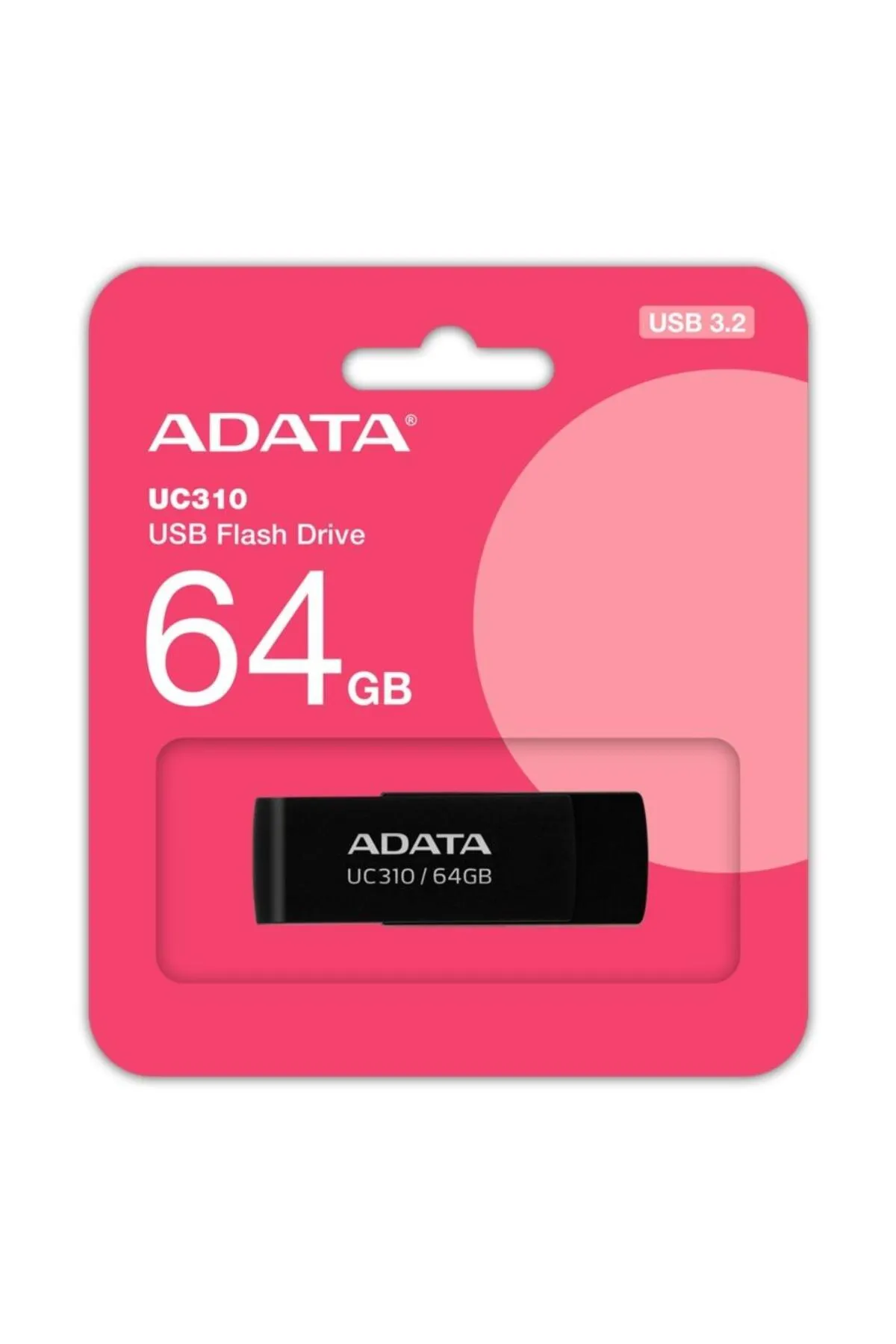 Yerli Adata 64 GB USB3.2 Gen1 Black Flash Bellek