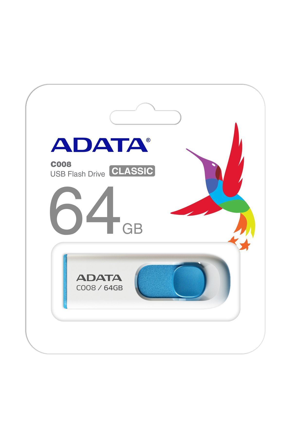 Genel Markalar Adata 64GB USB2.0 Classic Beyaz Mavi 64 GB USB Flash Bellek