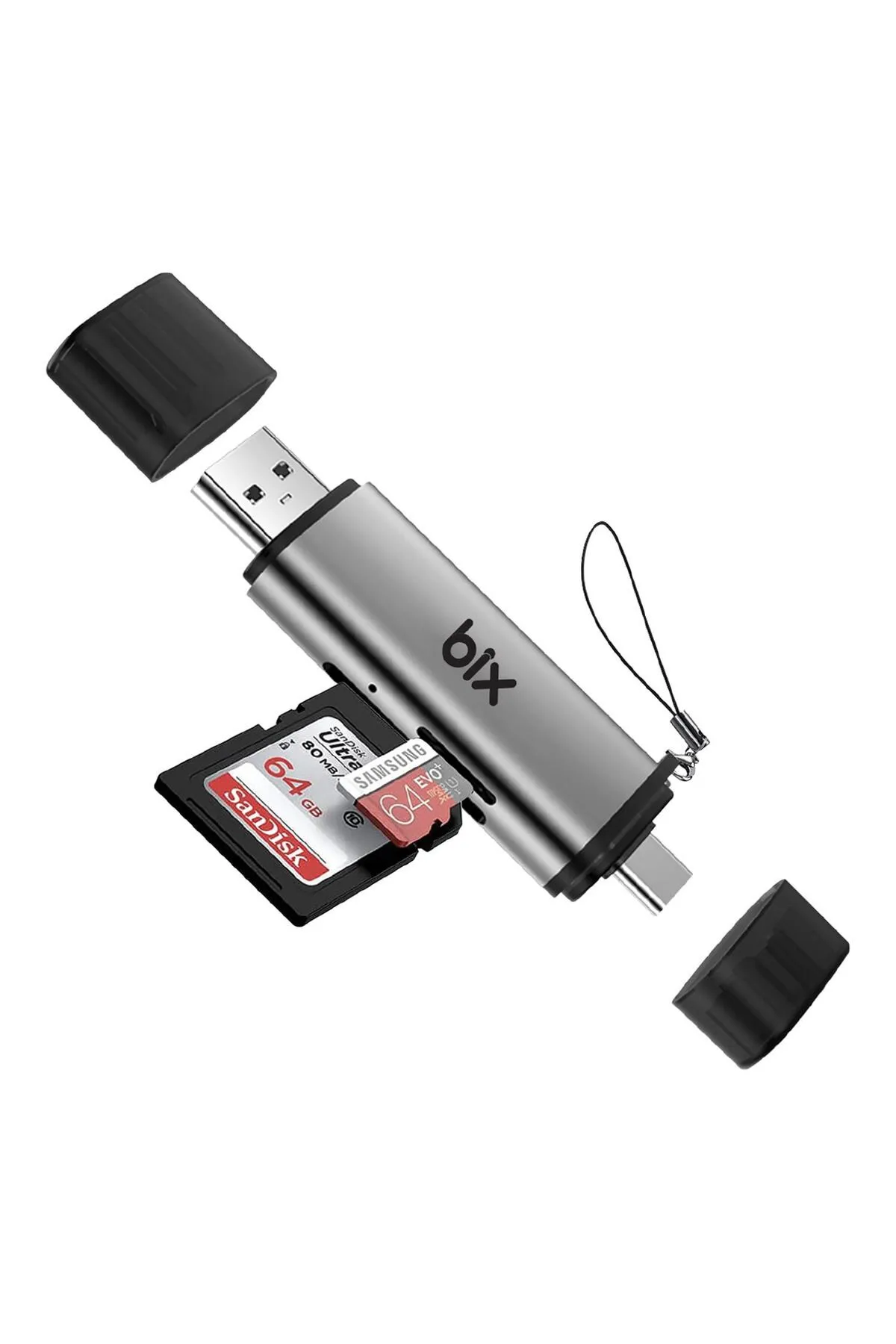 Bix Adp-11 Type-c Ve Usb 3.2 Sd Ve Micro Sd Otg Hafıza Kartı Okuyucu