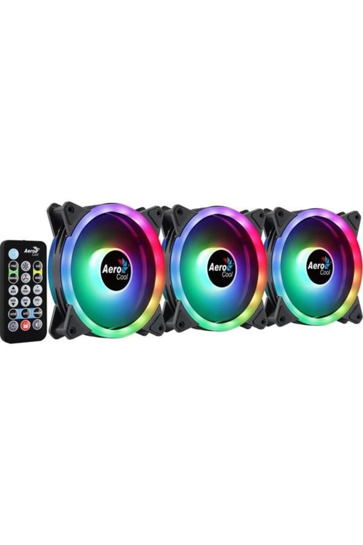 Hızlı Stok AEROCOOL DUO12 PRO AE-DUO-PRO ARGB 4pin 120mm Kasa Fanı 3-lü Paket