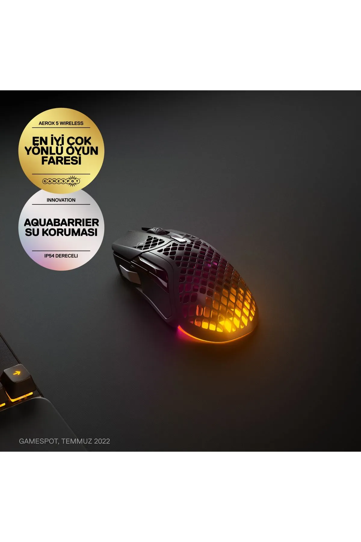 SteelSeries Aerox 5 Rgb Kablosuz Gaming Mouse