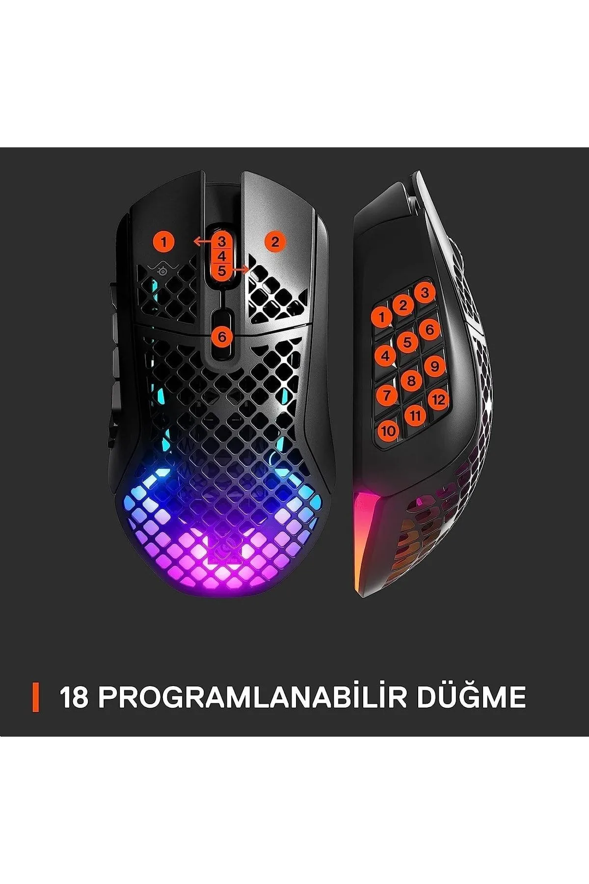 SteelSeries Aerox 9 Rgb Kablosuz Gaming Mouse