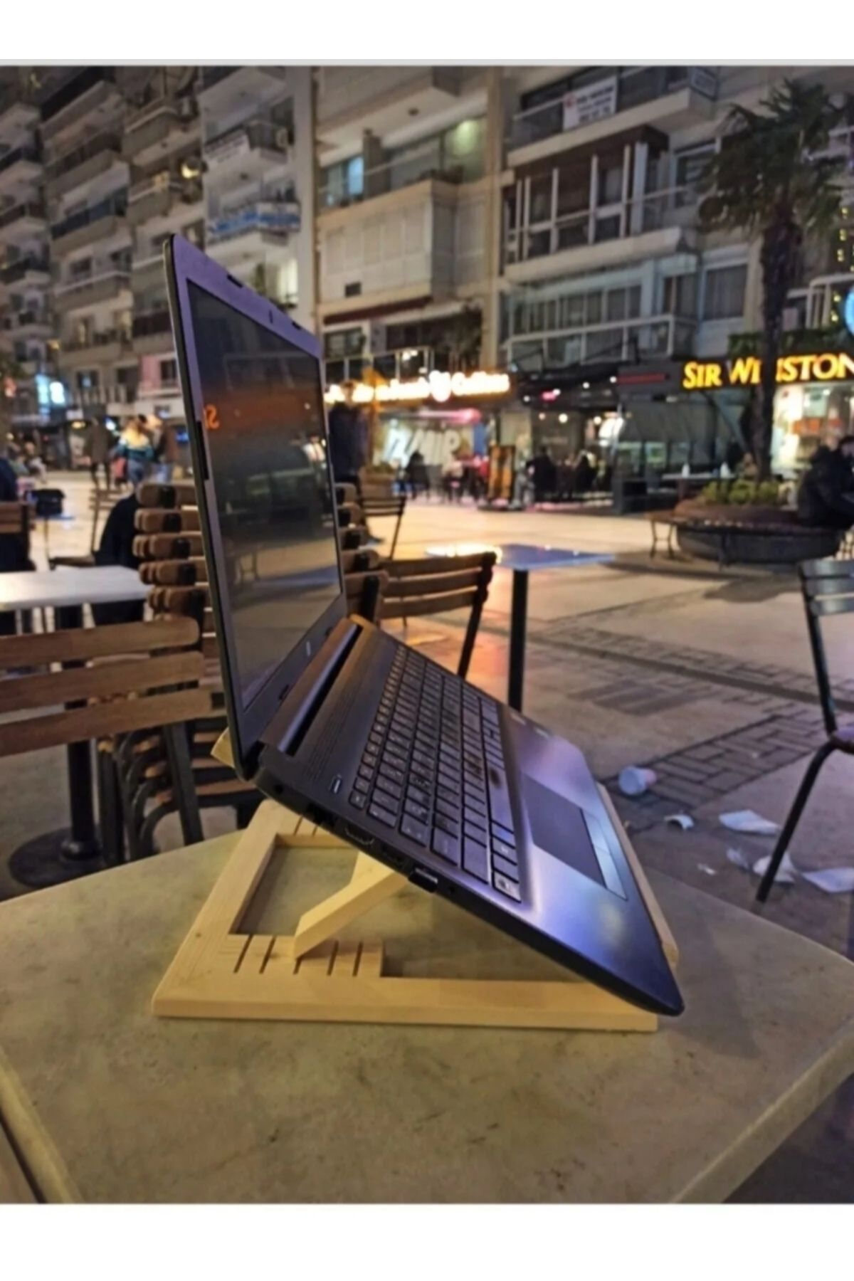 Akay Ahşap 5 Kademeli Laptop Soğutucu Laptop Standı Laptop Yükseltici Laptop Altlığı