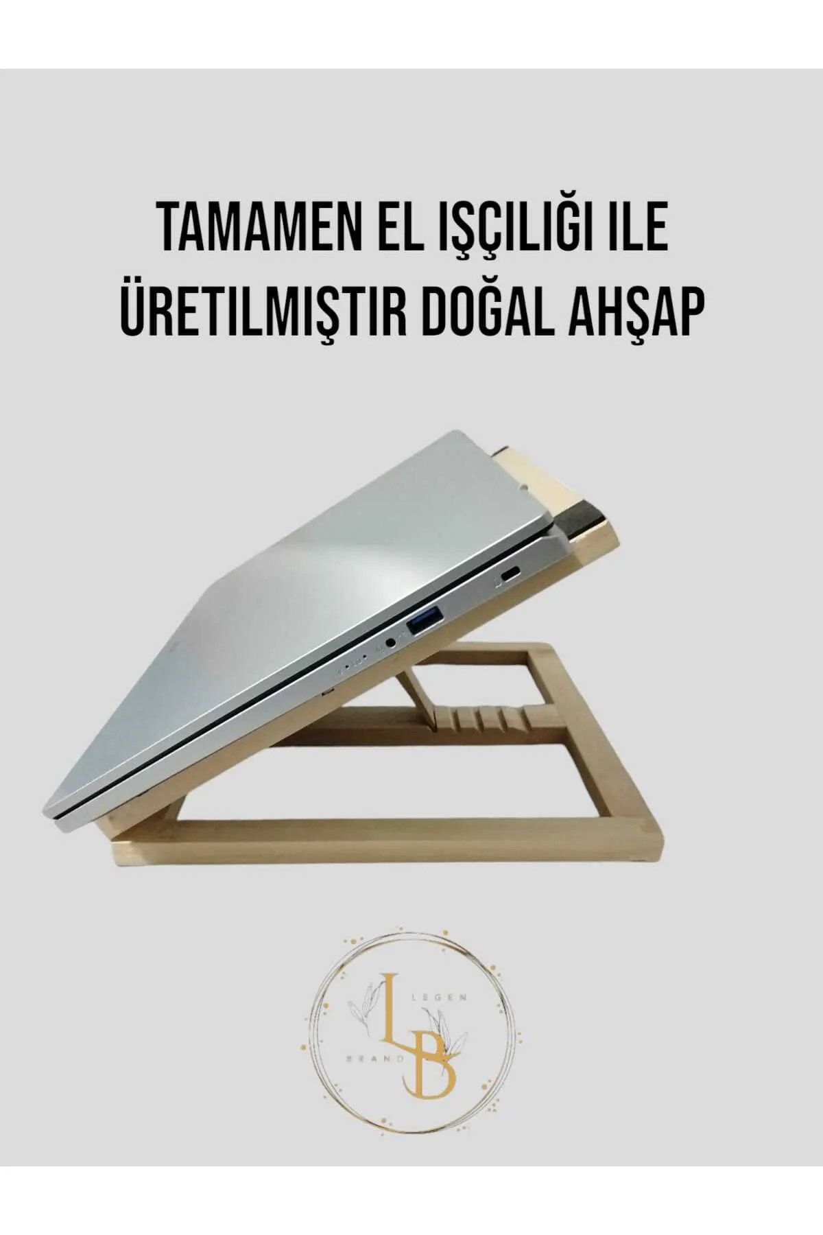 KAGEN Ahşap Laptop Bilgisayar Standı Kademeli Yükseltici Altlık Soğutucu