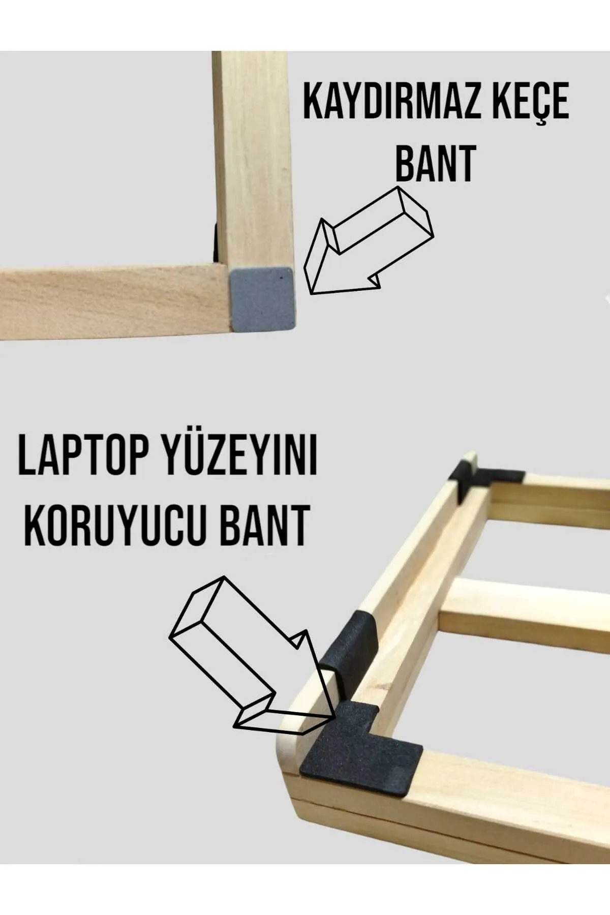 KAGEN Ahşap Laptop Bilgisayar Standı Kademeli Yükseltici Altlık Soğutucu