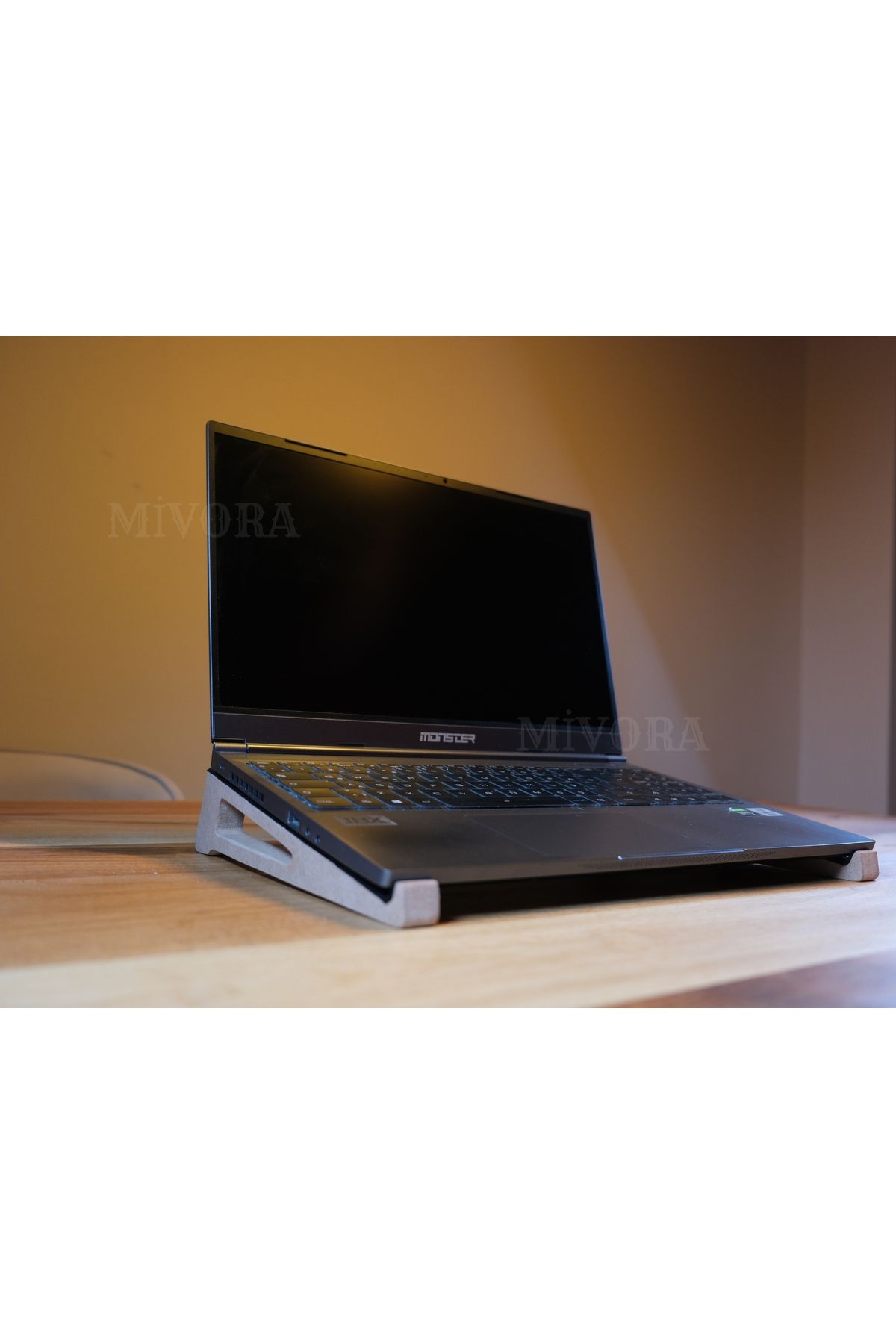 mivora Ahşap Laptop Yükseltici Laptop Standı Tüm Modellerle Uyumlu Taşınabilir Notebook Standı