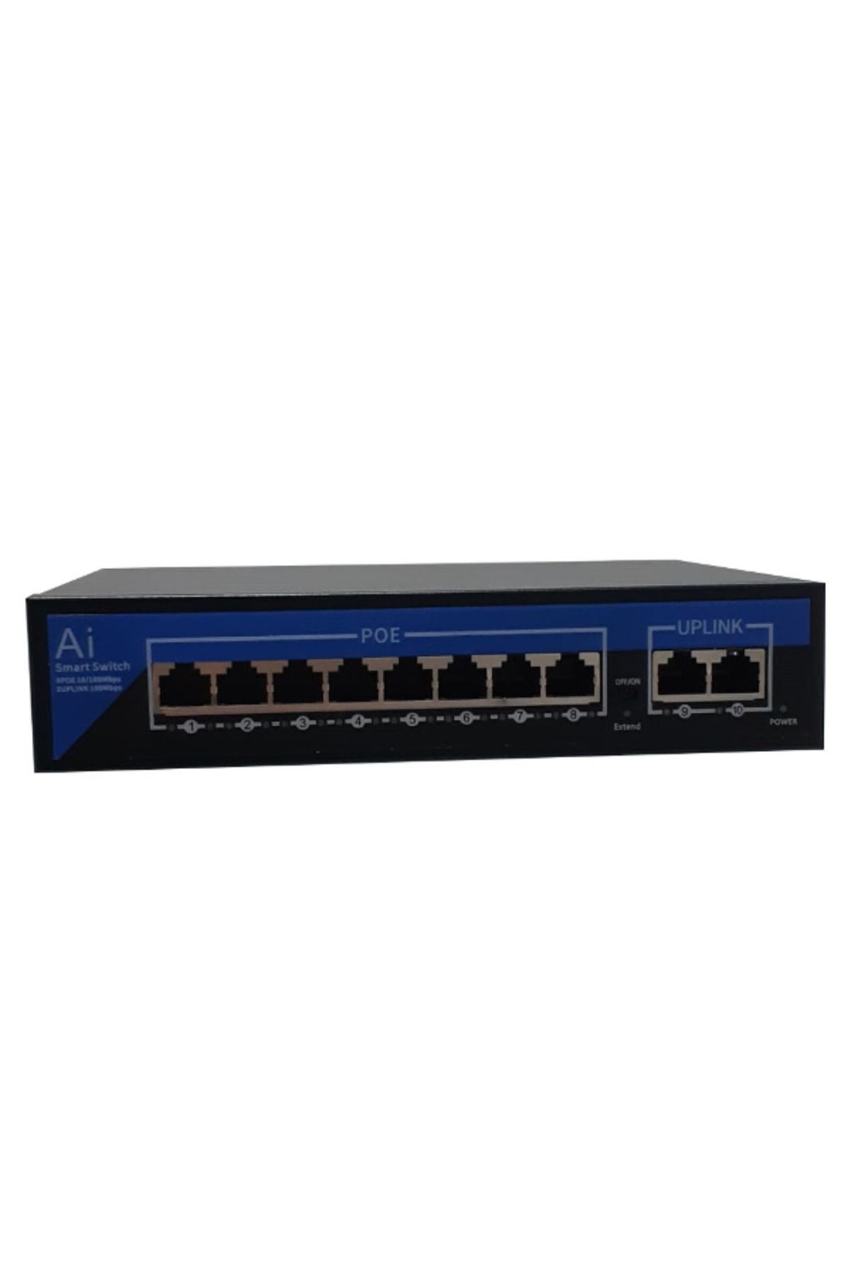 ZTECH Aİ RJ45 8 Port 10/100 Mbps + Uplink 2 Port 10/100 Mbps Smart Poe Switch Uyumlu