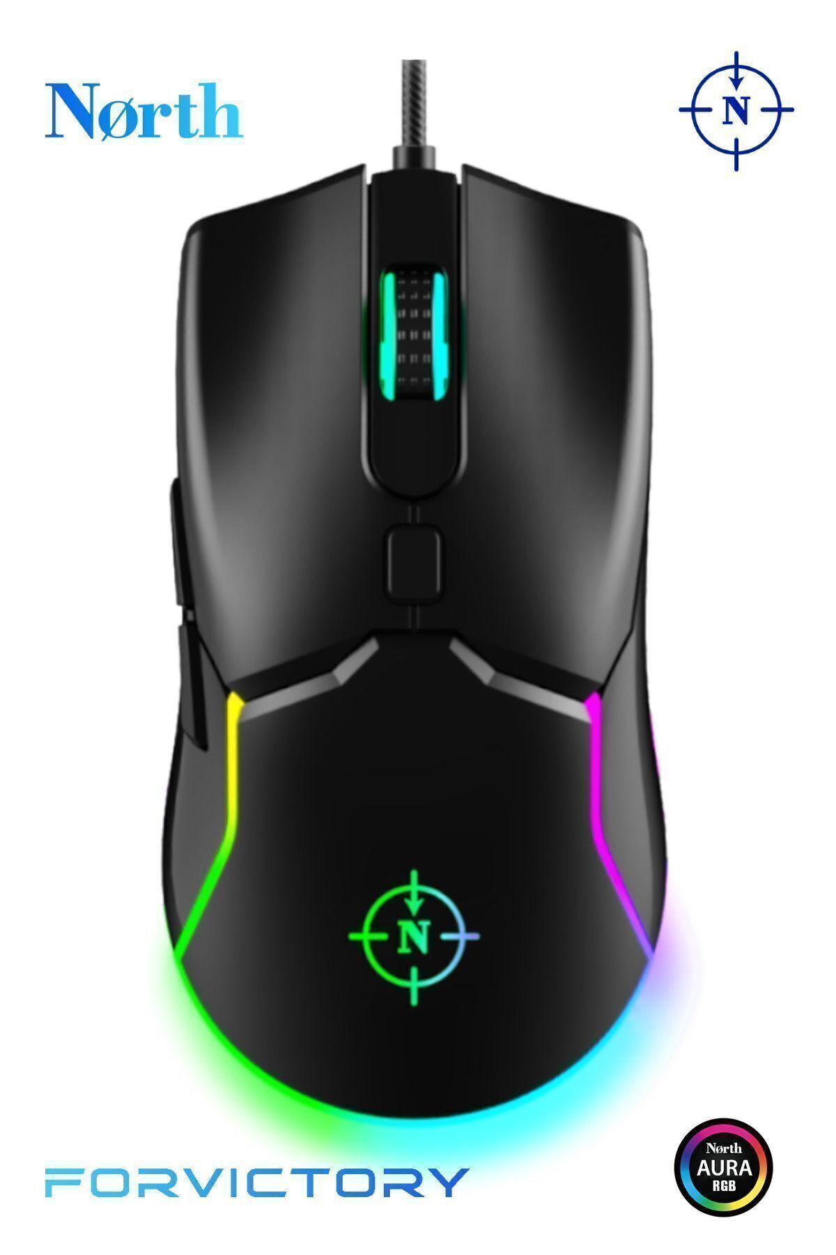 North Air Rgb Kablolu 7.200 Dpı Profesyonel Makrolu Fps Gaming Oyuncu Mouse