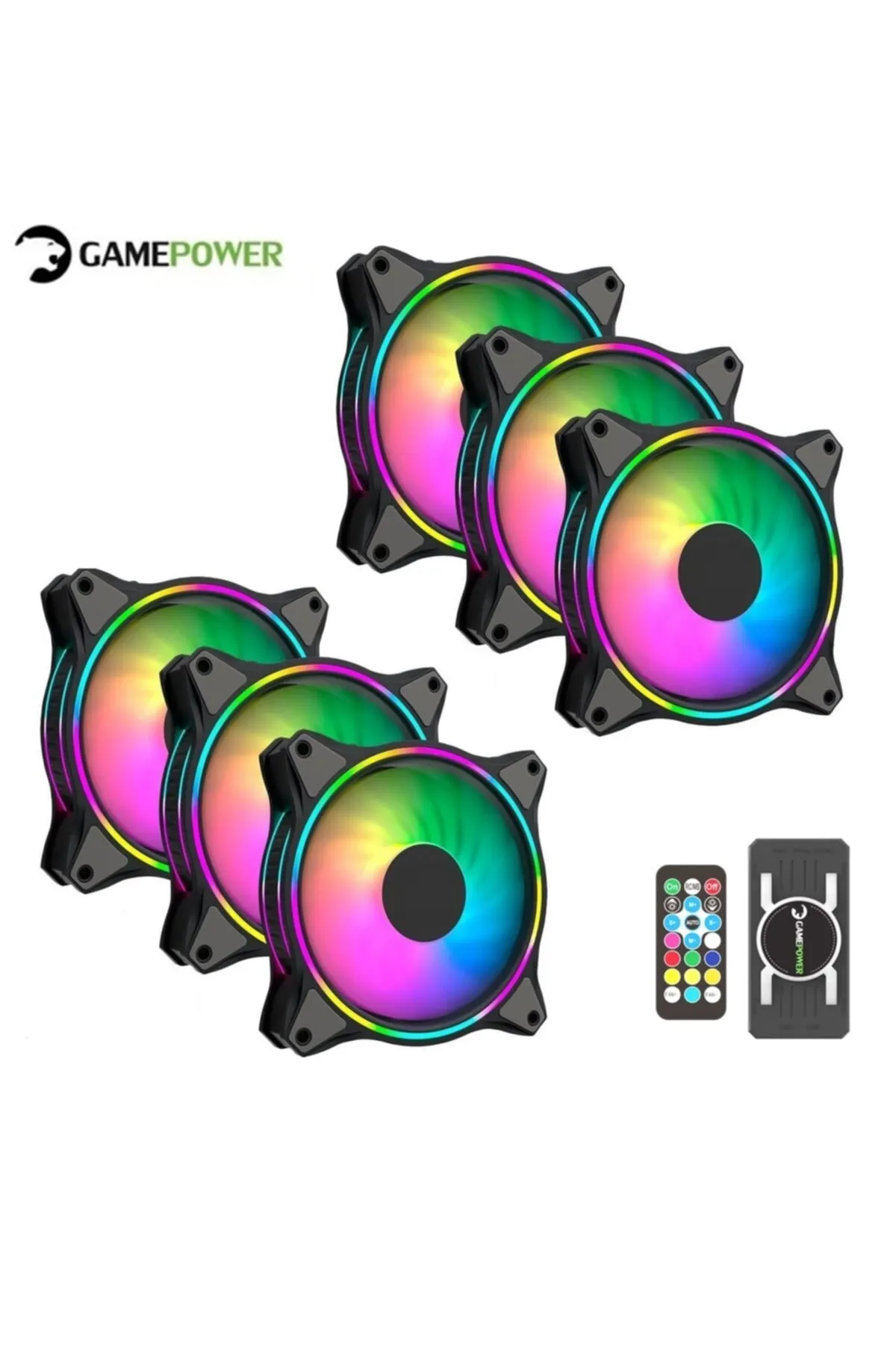 Gamepower Air Turbine 6x120mm Argb Kumandalı Fan Set Rgb Kit Sessiz Kasa Fanı