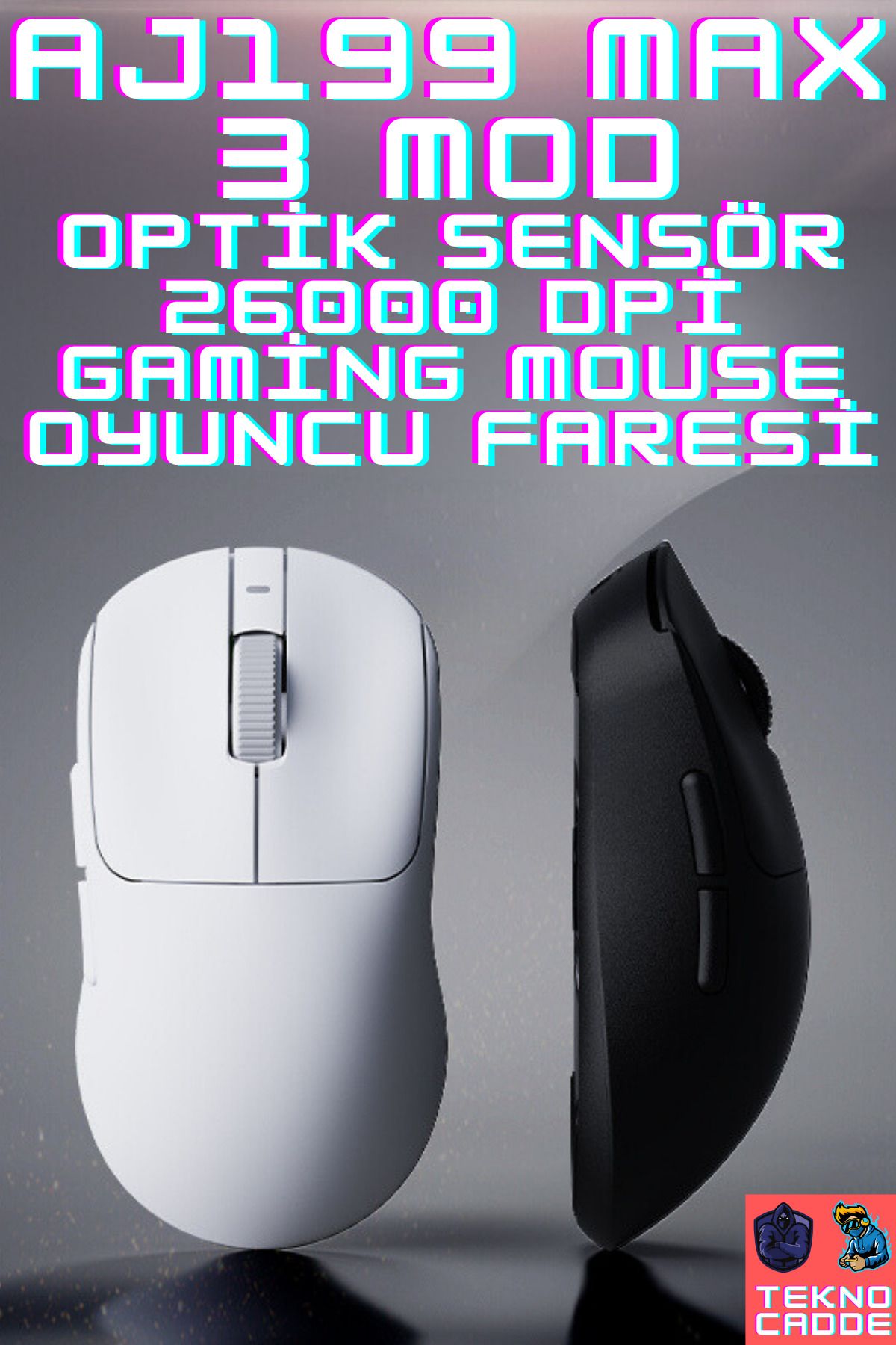 beboncool AJ199 MAX 26000dPi Pixart 3395 Optik Sensörlü 3 MODLU GAMİNG Oyuncu Mouse