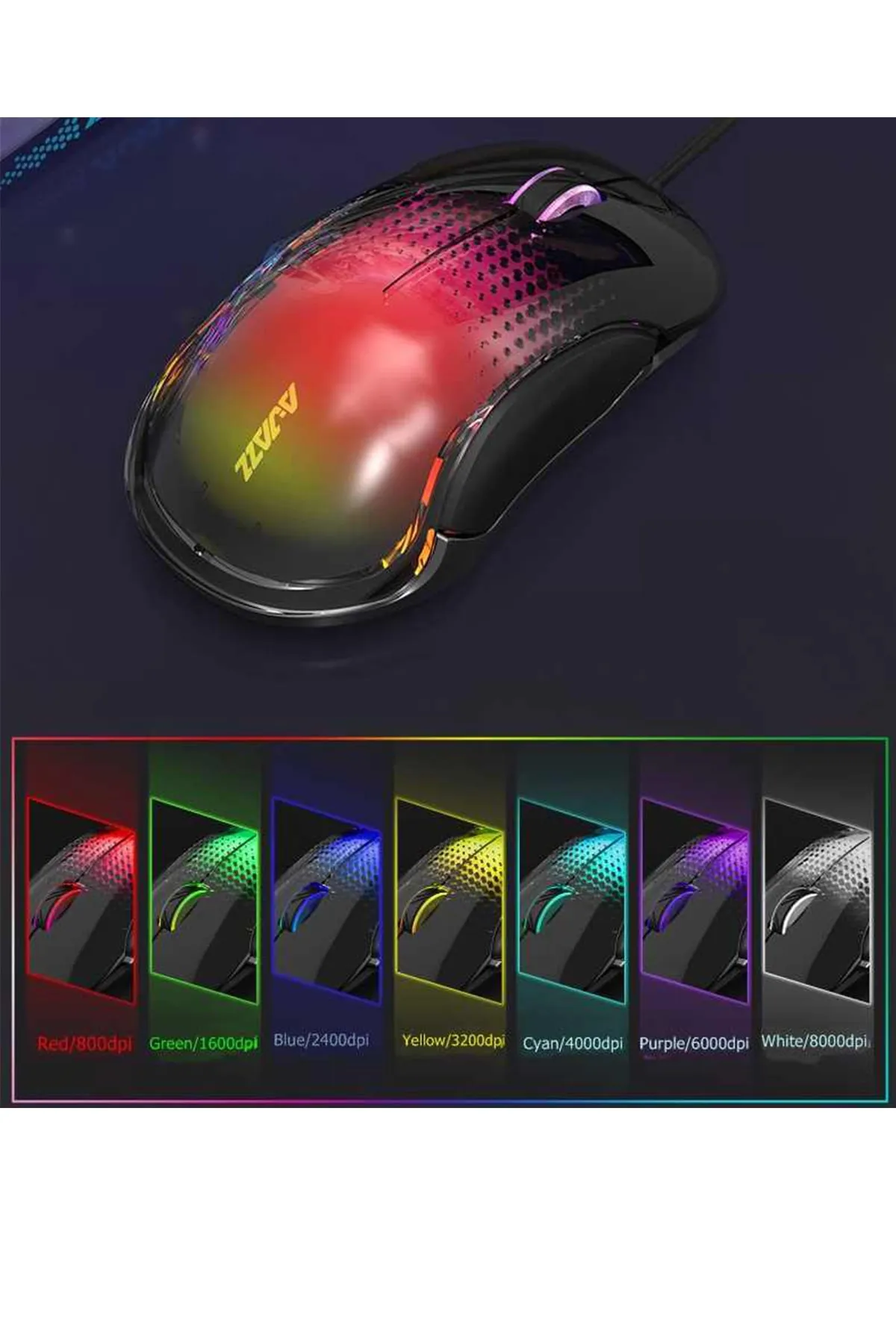 Ajazz Aj358 Kablolu Gaming Mouse 10000 Dpı 3325 Çip 8 Tuşları 7 Seviye