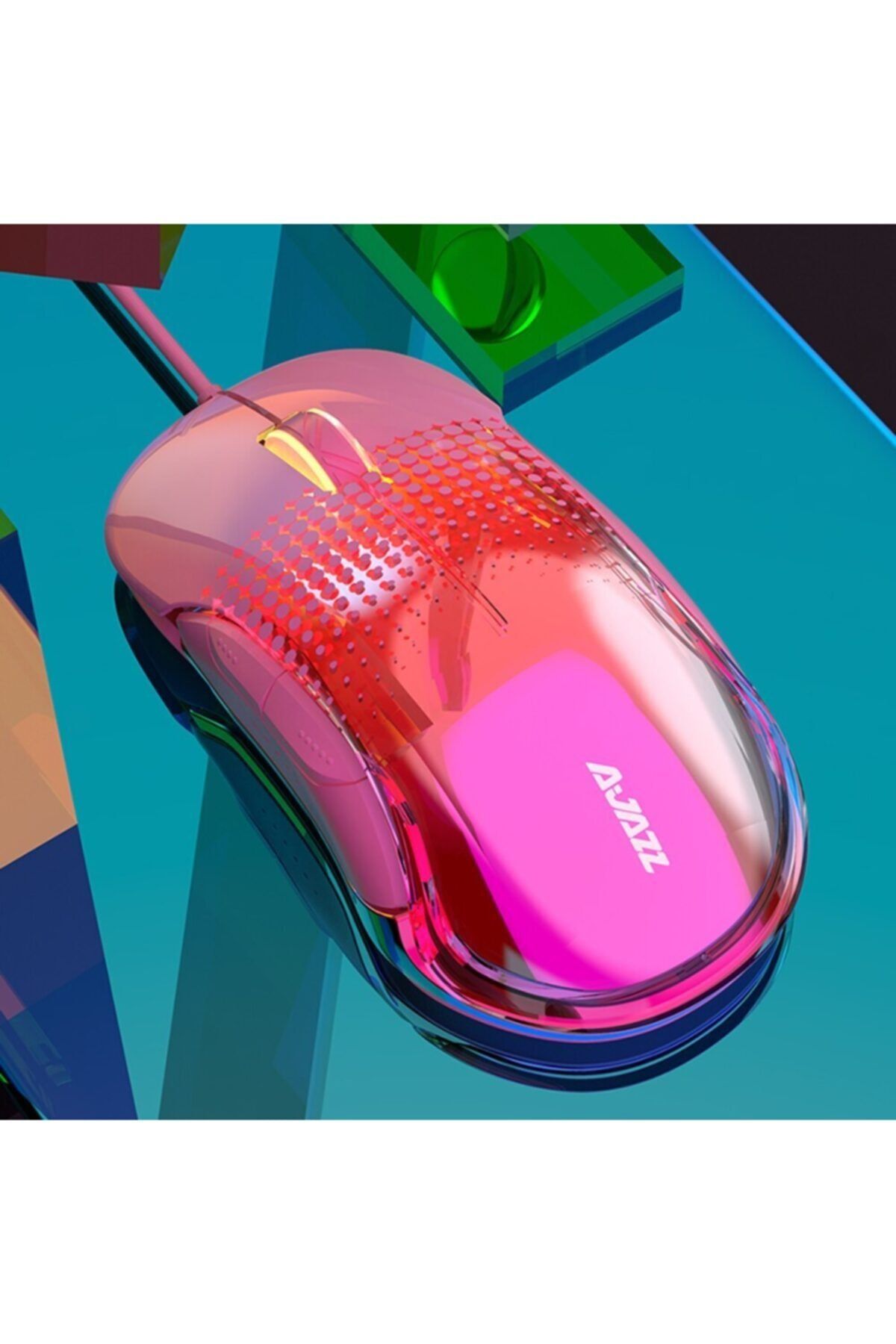 Coverzone Aj358 Kablolu Gaming Mouse Ergonomik 10000 Dpı Pembe