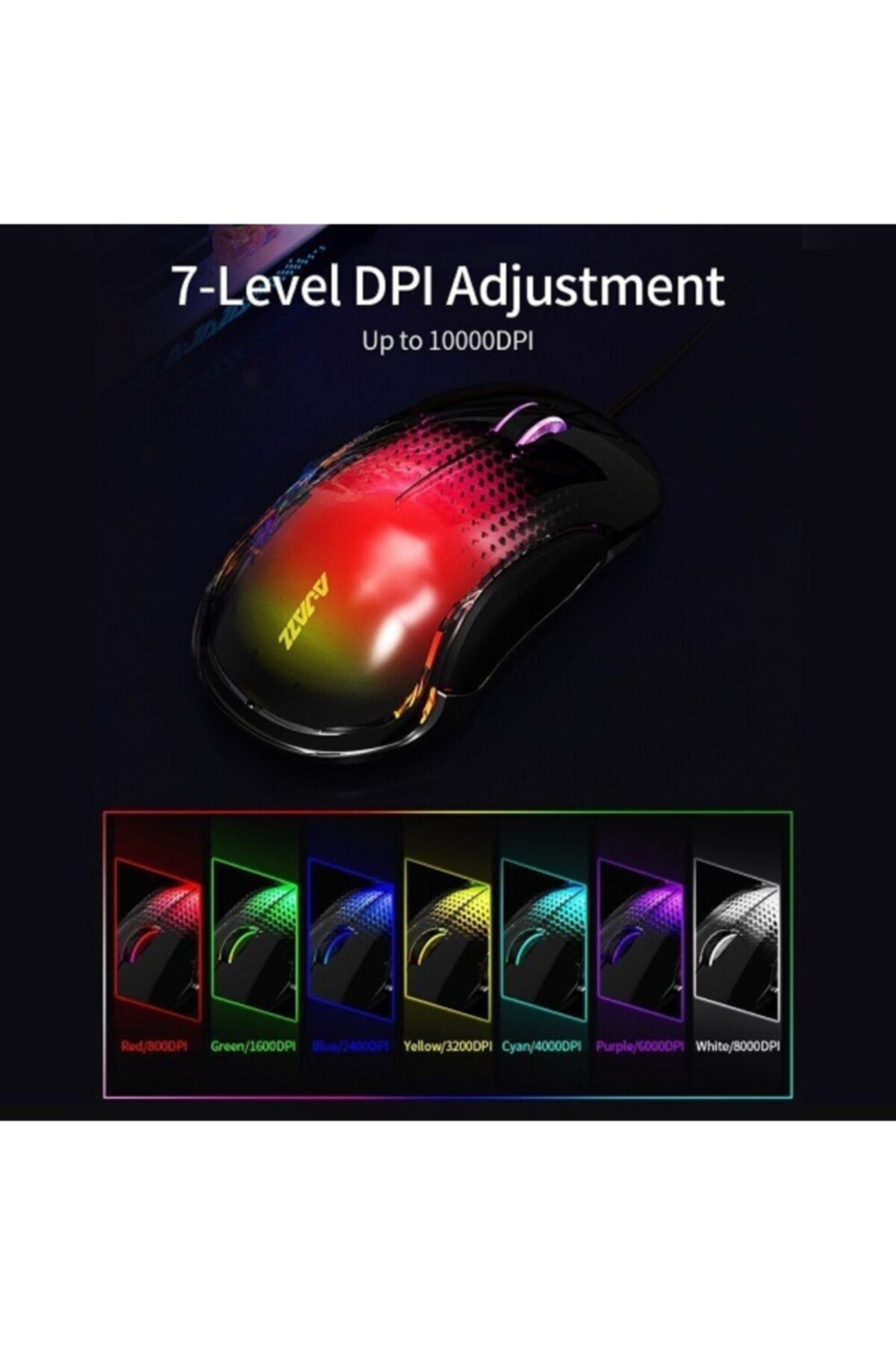 Genel Markalar Ajazz Aj358 Kablolu Gaming Pembe Mouse 10.000 Dpı Rgb Işıklı