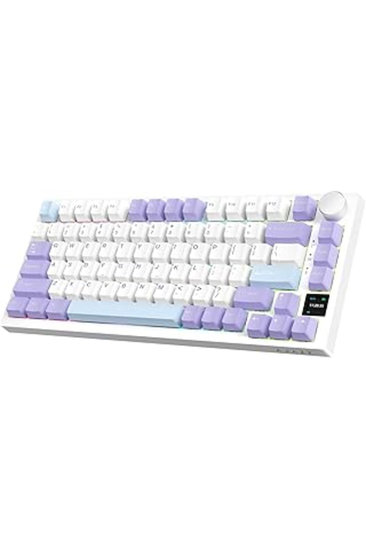 Cepahir Ajazz Ak820Pro 75% Tkl Mekanik Oyun Kyesi,2.4G Kablosuz/Bt5.1/Usb-C Kablolu,Tft Renkli Ekran Ve