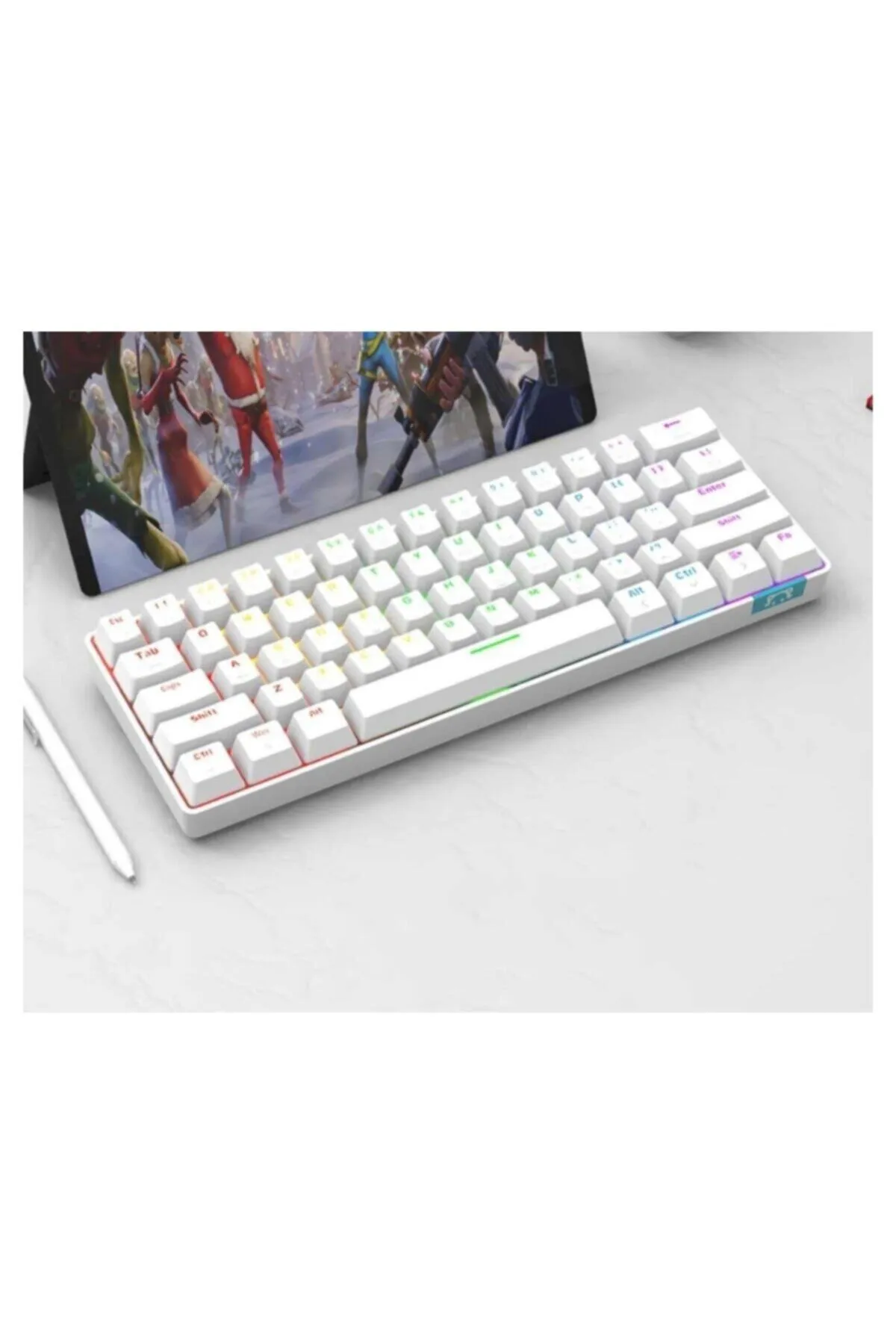 Genel Markalar Ajazz Stk61 Rgb Bluetooth Mekanik Klavye-%60 Boy 61 Tuşlu Kırmızı Switch