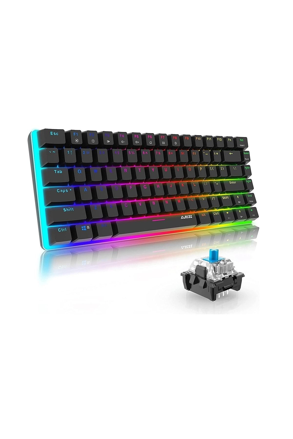 beboncool Ak33 A-jazz Gamer Rgb Mekanik Oyuncu Klavyesi-siyah Renk Mavi Switch