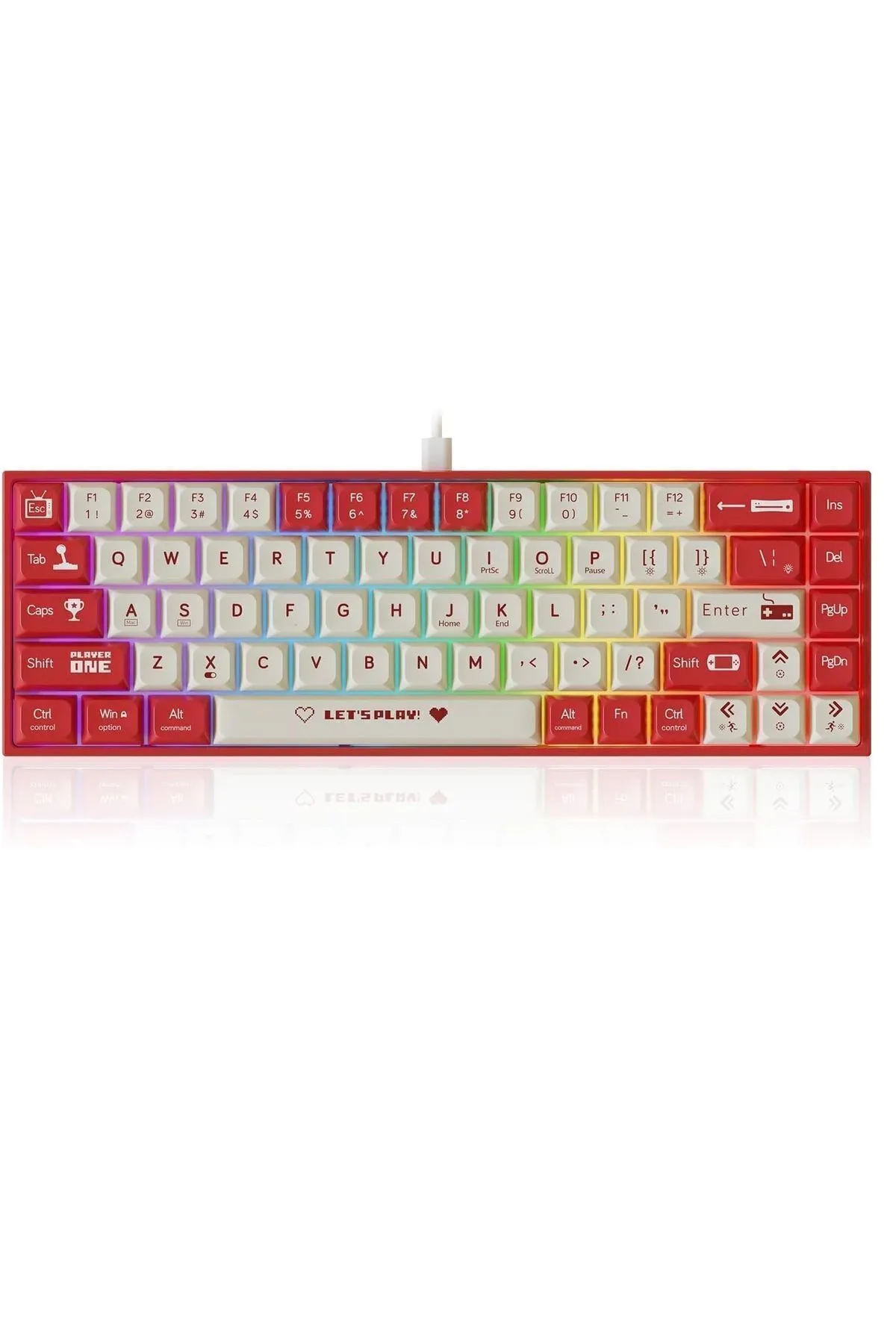 Ajazz AK680 Kablolu Red Switch Mekanik Klavye-Rainbow Aydınlatma Hot-Swap