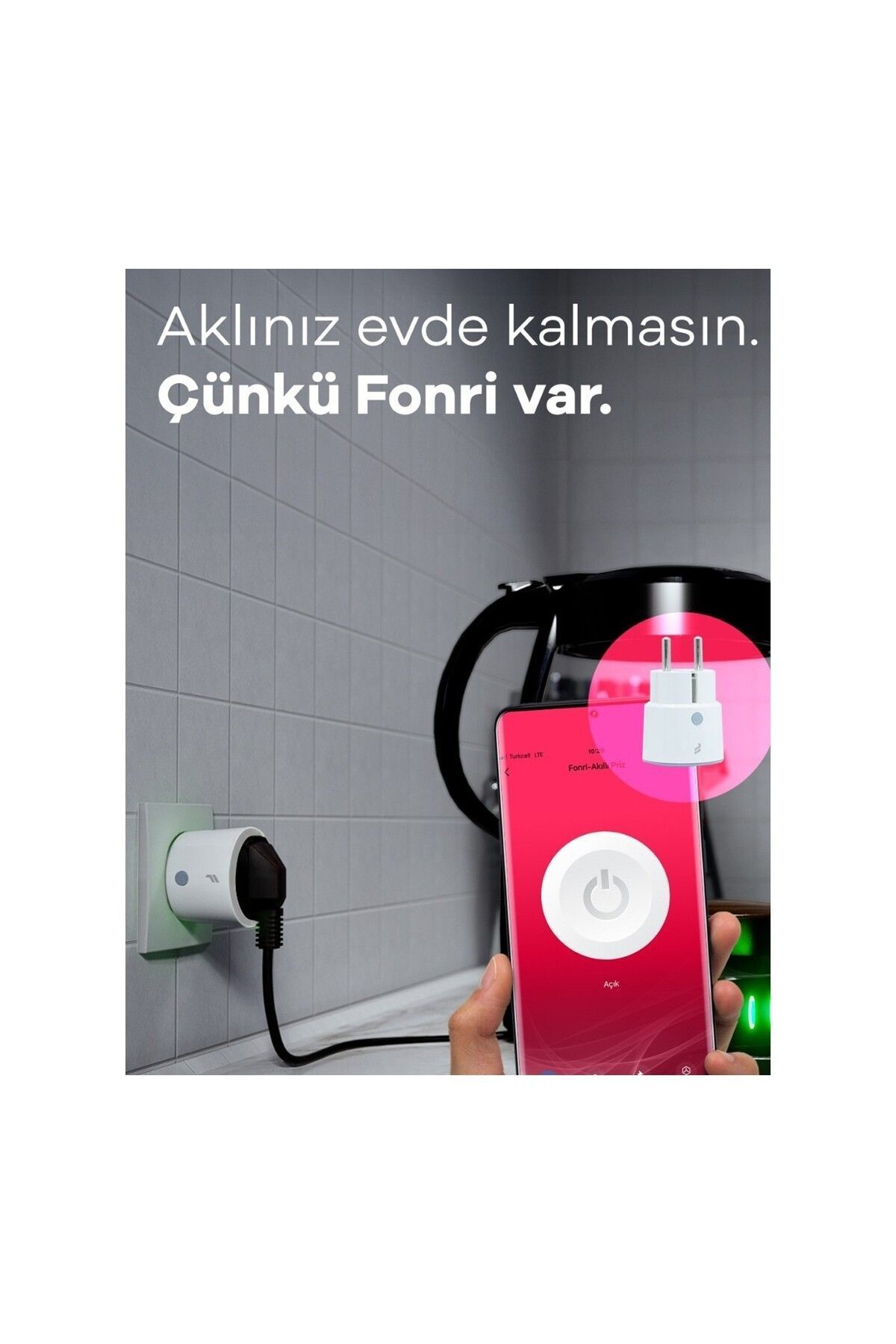 Fonri Akıllı Priz (16 AMPER), Uzaktan Kontrol, Wifi, Anlık Enerji Tüketim Takip, Zamanlayıcı, Tuya