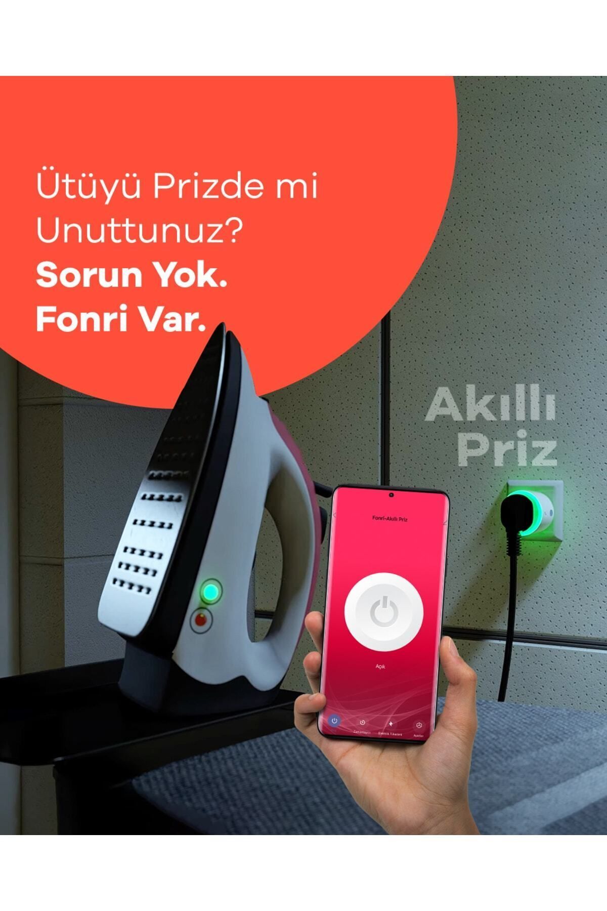 Fonri Akıllı Priz Ve Led Ampul 2'li Set, Wi-fi Ile Uzaktan Kontrol, Anlık Enerji Tüketim Takibi