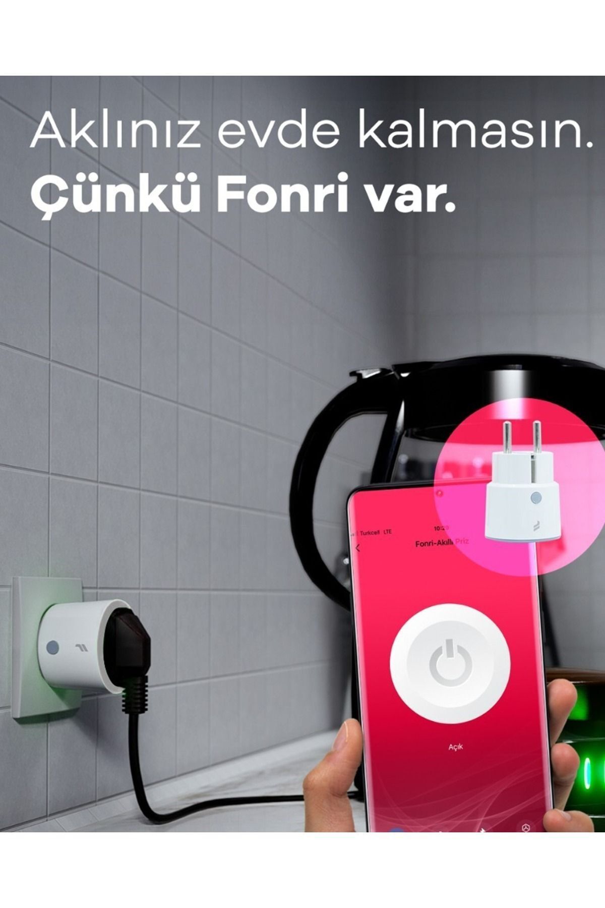 Fonri Akıllı Priz Ve Led Ampul Seti, Wi-fi Ile Uzaktan Kontrol, Anlık Enerji Tüketim Takibi, Zamanlayıcı