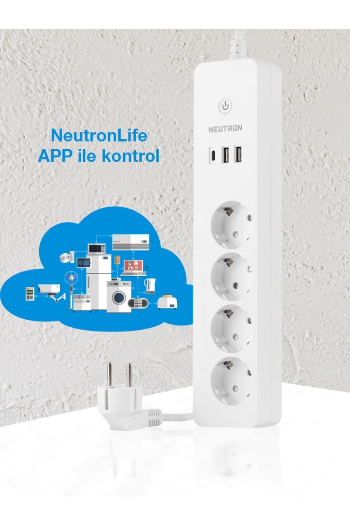 Neutron Akıllı Wi-fi Destekli 4\'lü Akım Korumalı Priz