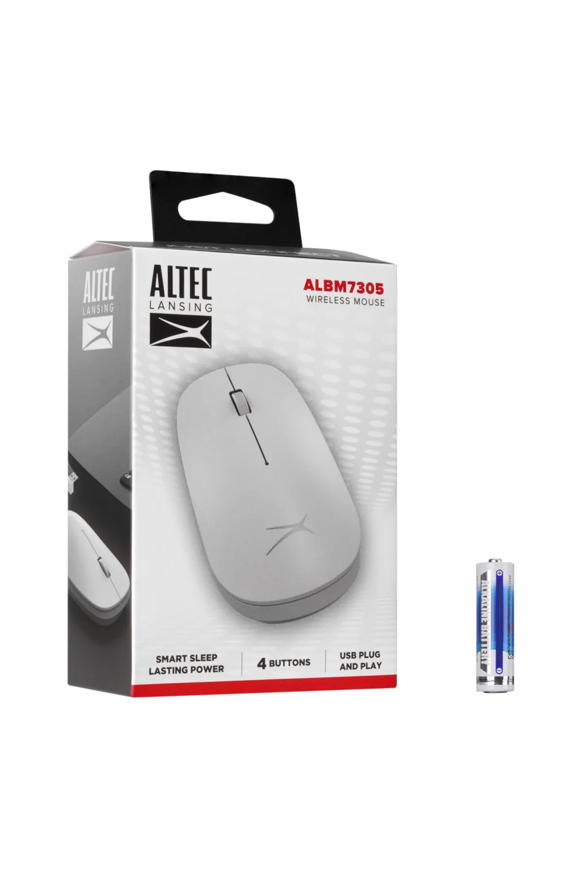 Genel Markalar ALBM7305, Beyaz, 2.4GHz, USB,  1600DPI, Kablosuz Optik Mouse Modern Tasarım 431550