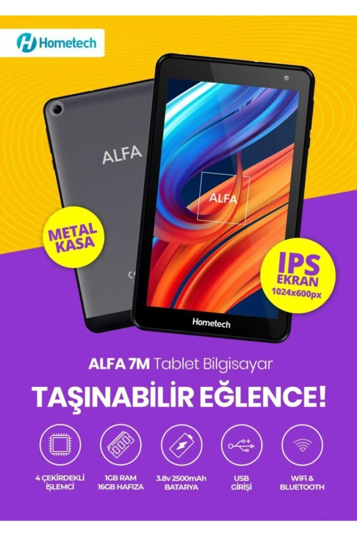 Hometech Alfa 7m 16 Gb 7" Ips Tablet Bilgisayar Uzay Gri