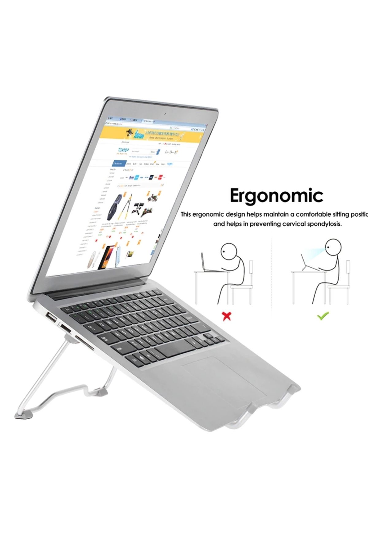 Weather Forecast Aliminyum Ayarlı Laptop Tablet Notebook Yükseltici Tutucu Cin271