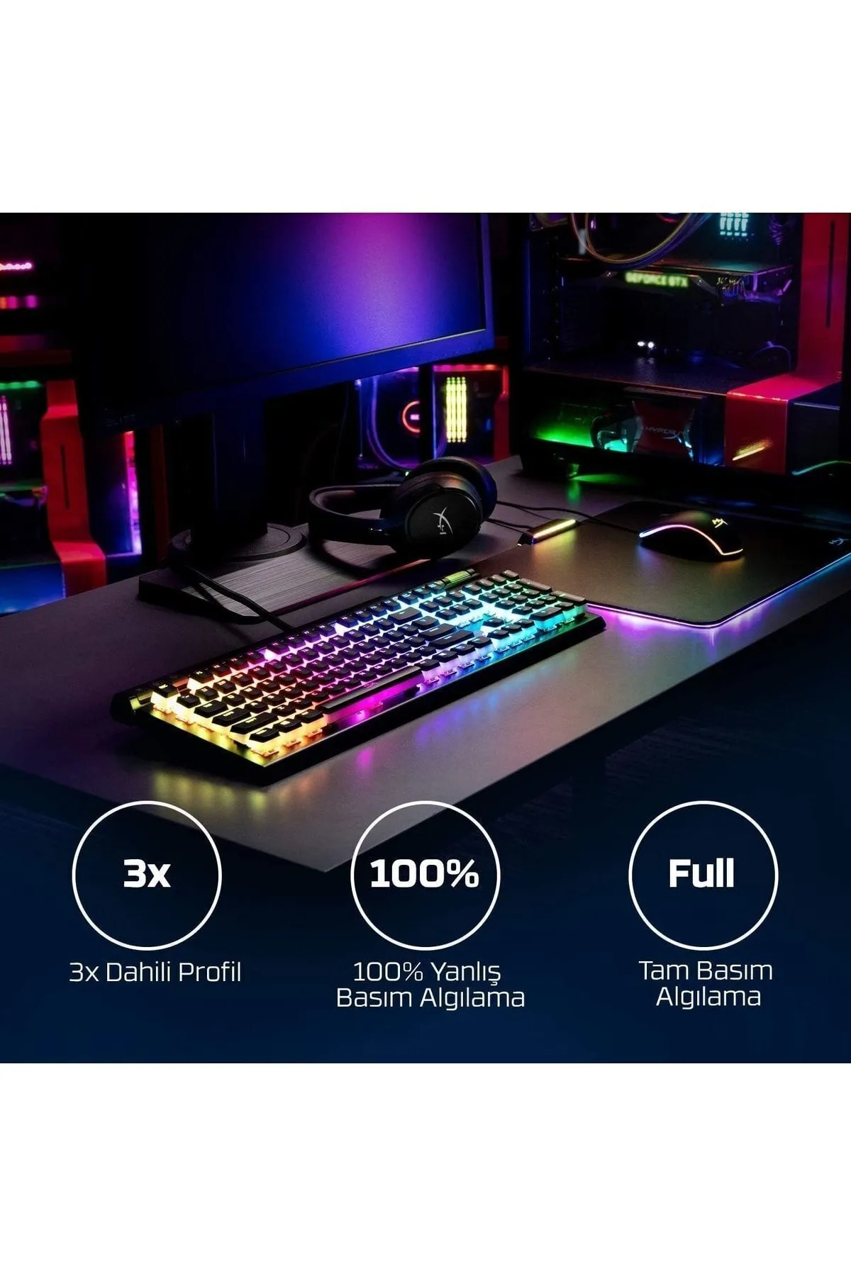 HyperX Alloy Elite 2 Red Switch Lineer Ingilizce Rgb Mekanik Gaming Klavye - Hkbe2x-1x-uk/g