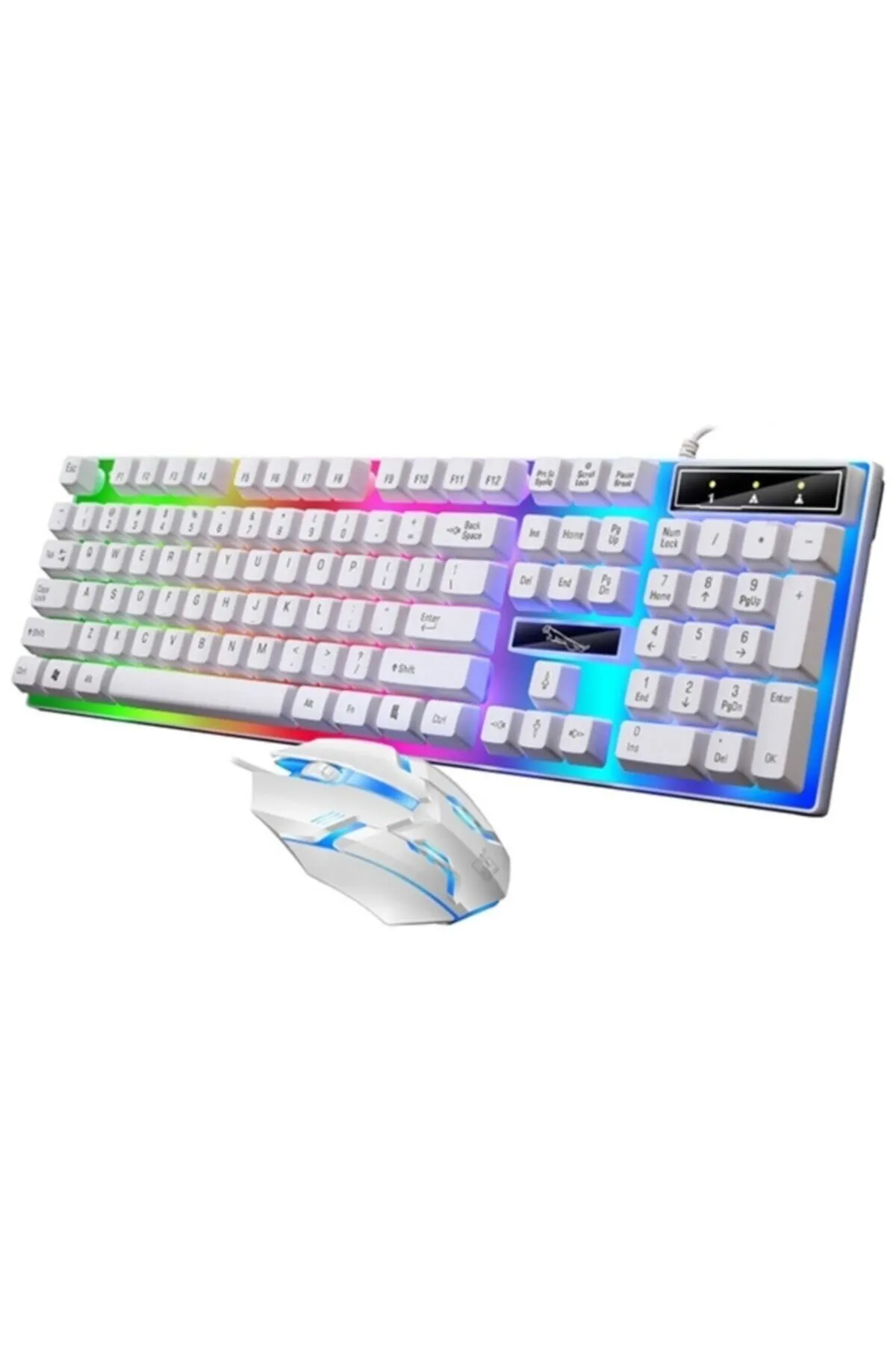 Ally Mobile Ally G21b Usb Led Işıklı Oyuncu Klavye Ve Mouse Set Beyaz