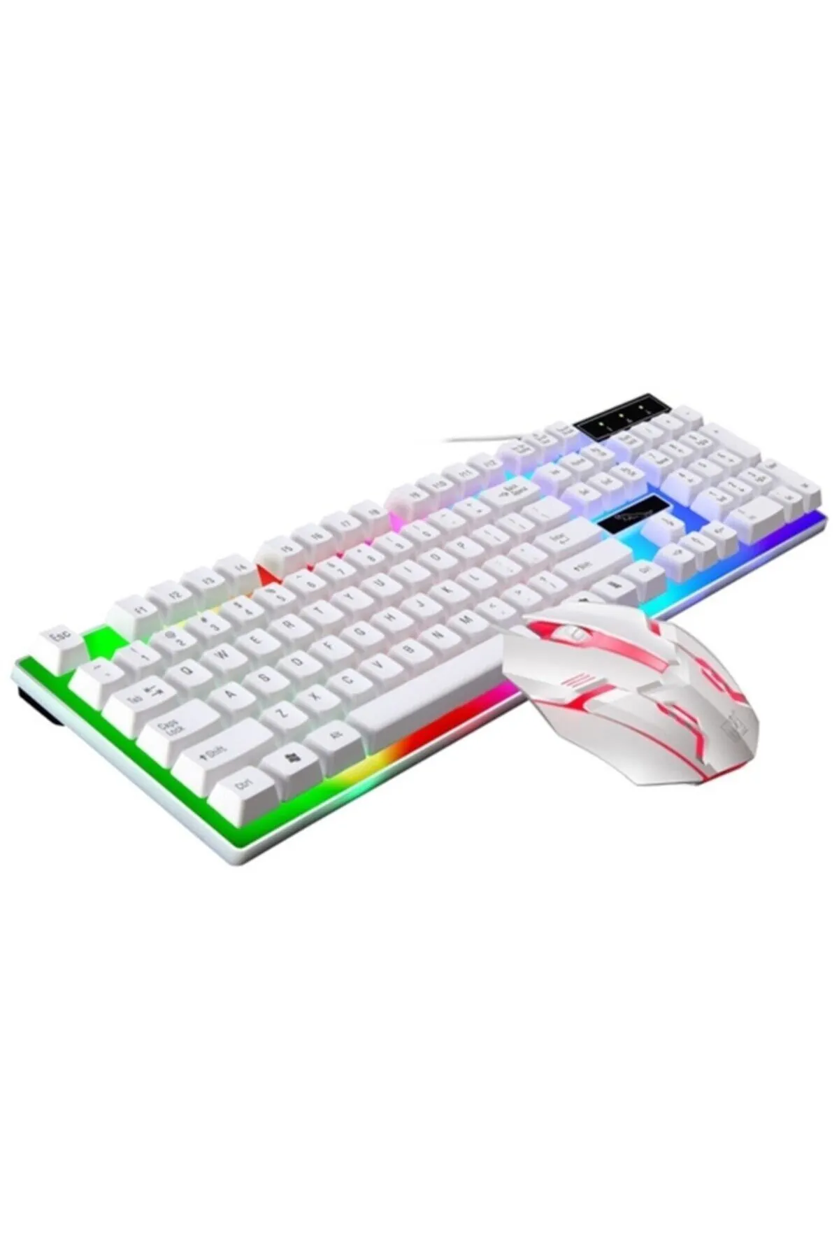 Ally Mobile Ally G21b Usb Led Işıklı Oyuncu Klavye Ve Mouse Set Beyaz