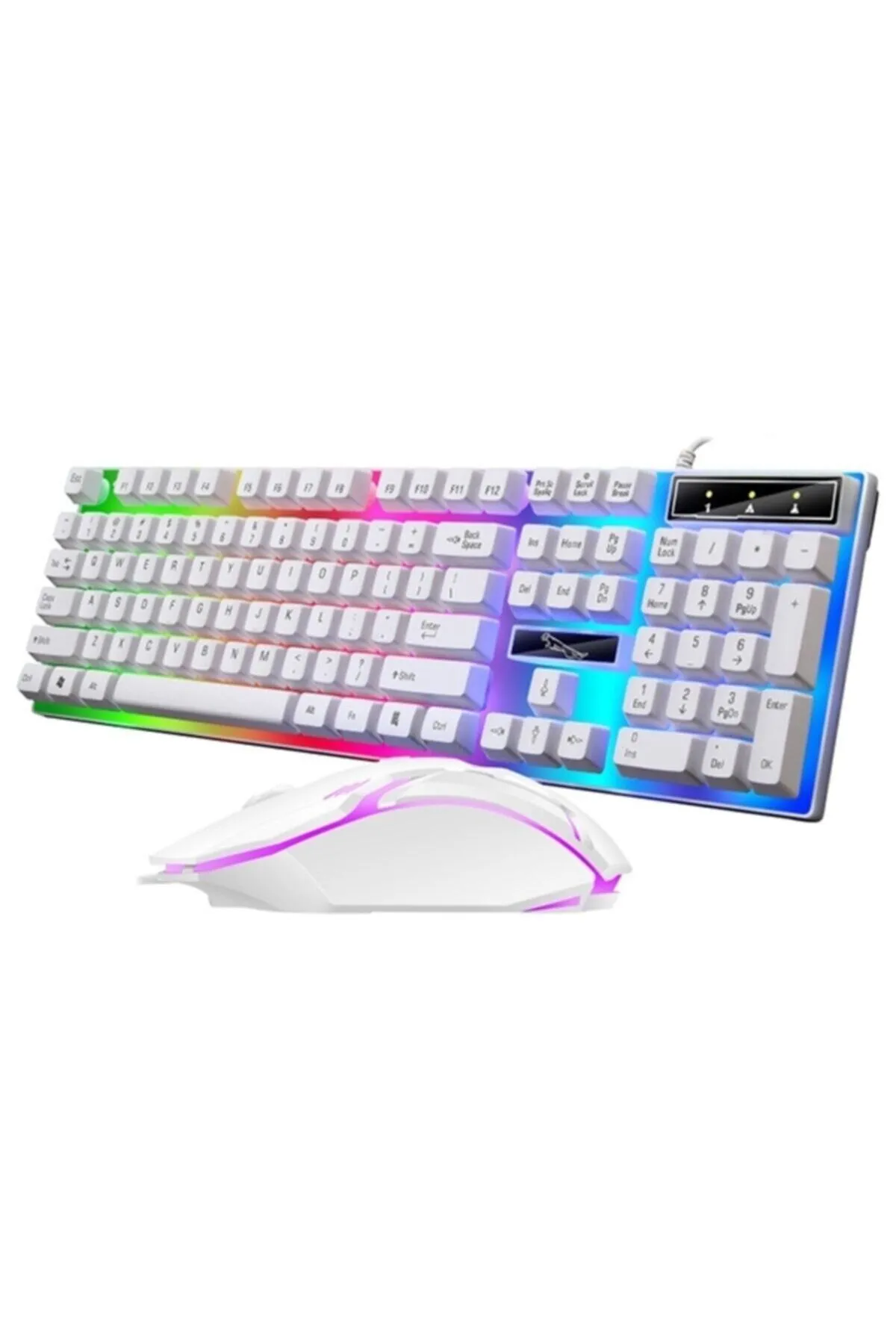 Ally Mobile Ally G21b Usb Led Işıklı Oyuncu Klavye Ve Mouse Set Beyaz