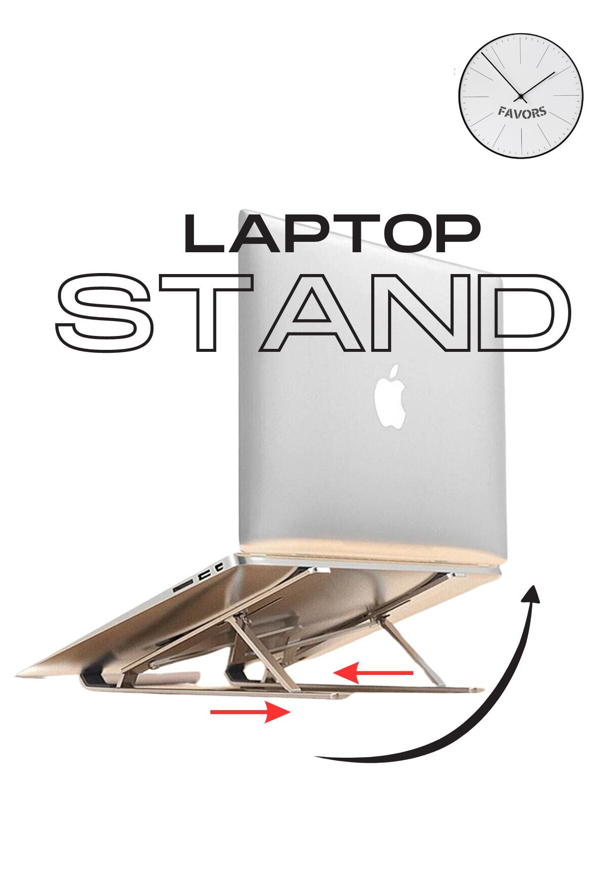 Favors Alüminyum Alaşım Ayarlı Laptop Macbook Notebook Standı Katlanabilir Laptop Yükseltici Tutucu