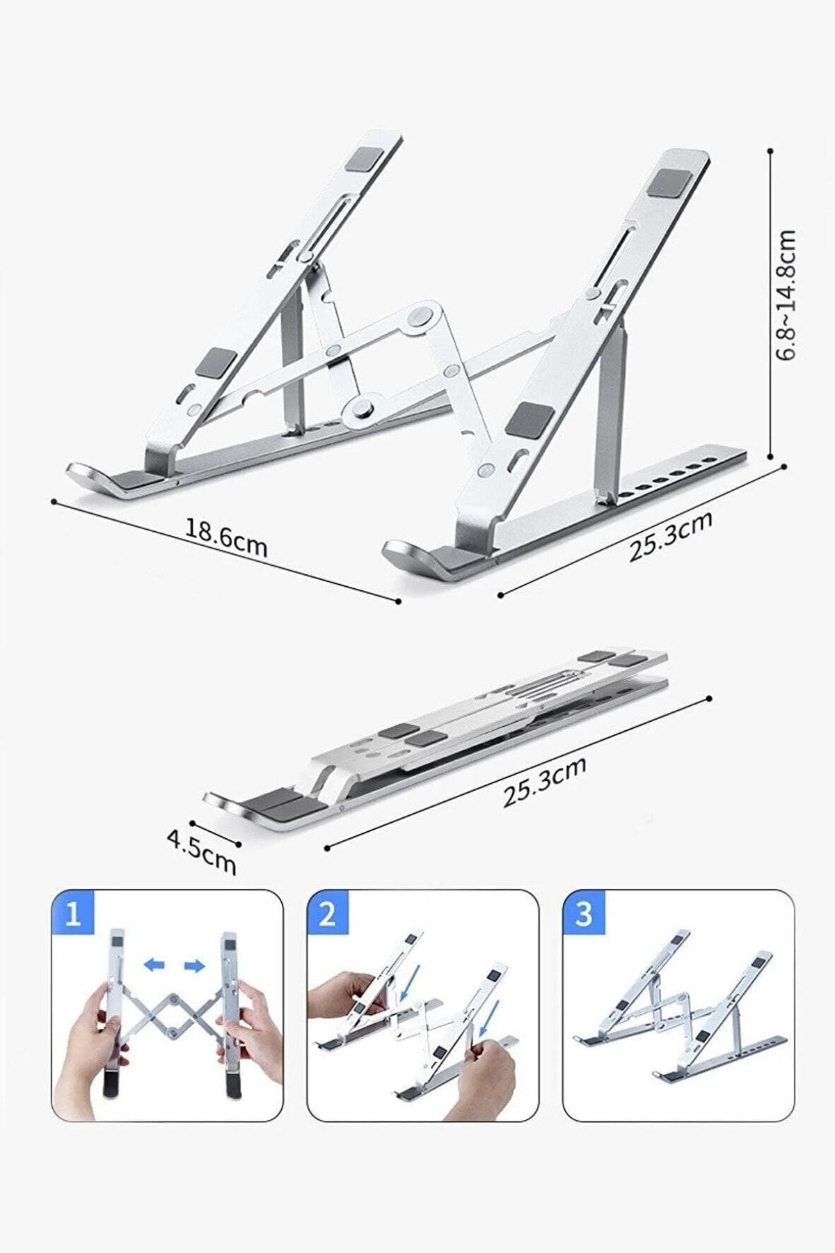 Favors Alüminyum Alaşım Ayarlı Laptop Macbook Notebook Standı Katlanabilir Laptop Yükseltici Tutucu