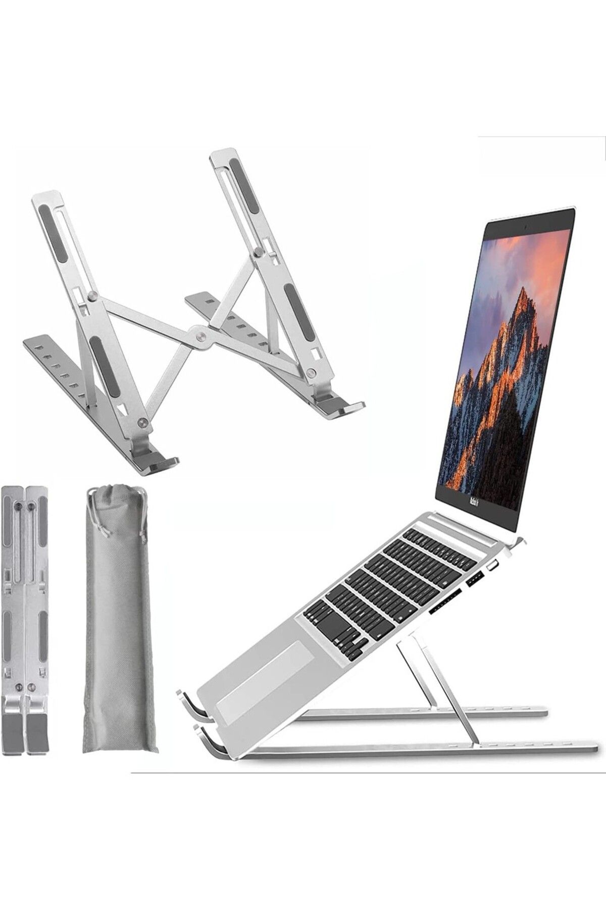 AydemirTech Alüminyum Ayarlı Laptop Macbook Notebook Tablet Yükseltici Tutucu Standı