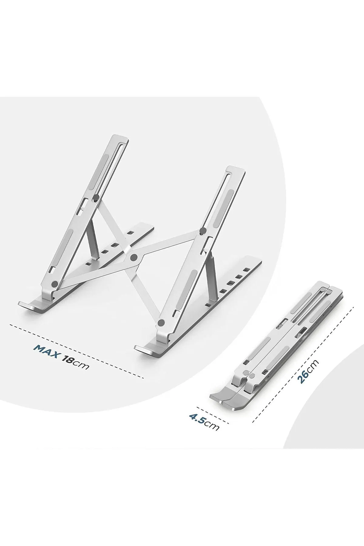 Fibaks Alüminyum Ayarlı Laptop Macbook Uyumlu Notebook Yükseltici Tutucu Stand