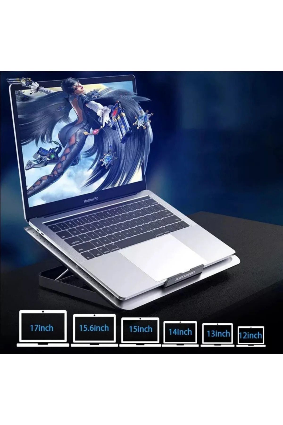 Kendineal Alüminyum Notebook Soğutucu | 17'' Hız Ayarlı - 7 Seviye Stand | Çift USB Ergonomi