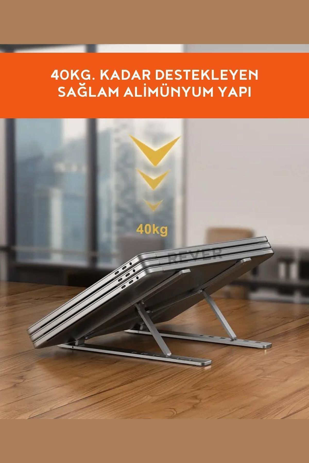 Rever Alüminyum Notebook Standı Ayarlanabilir Laptop / Macbook / Notebook Uyumlu Yükseltici Stant