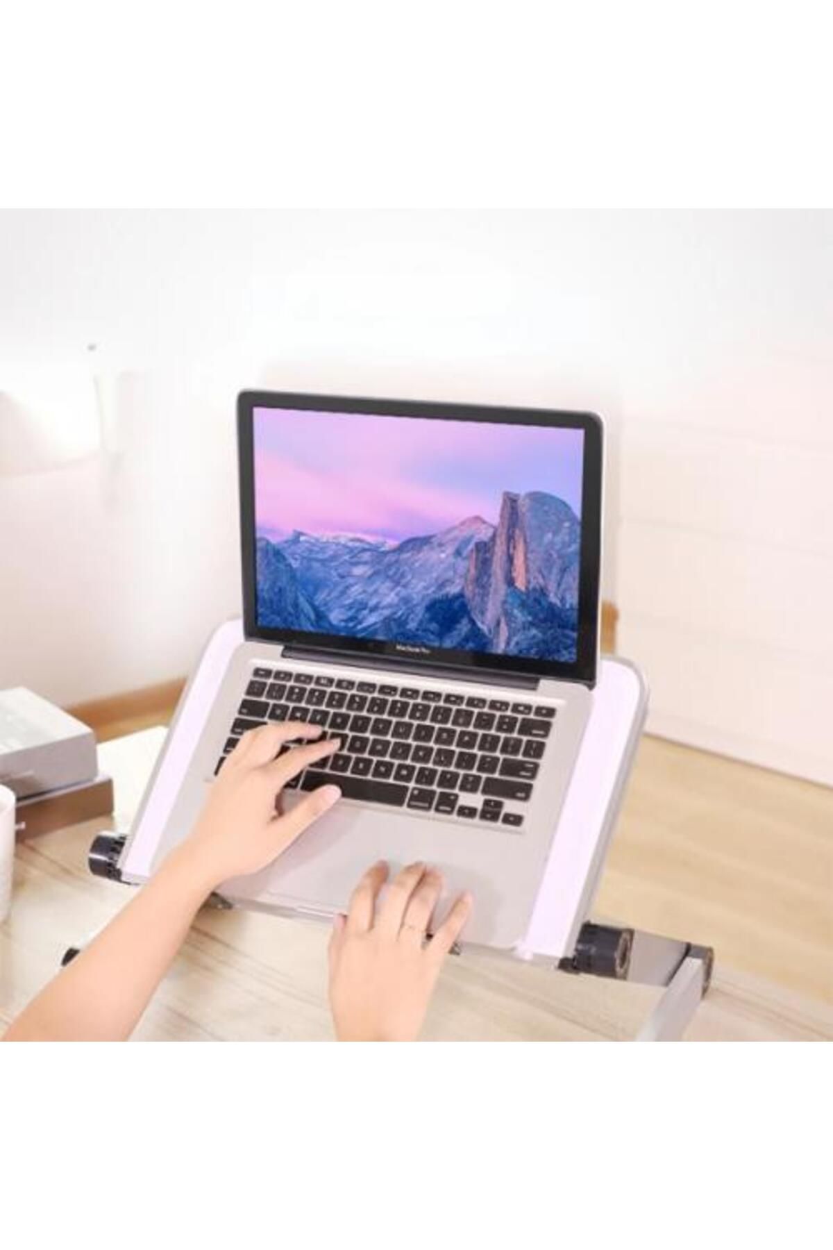 coofbe Alüminyum Yükseklik Ayarlı Katlanabilir Laptop Sehpası Notebook Macbook Standı Dizüstü Laptop