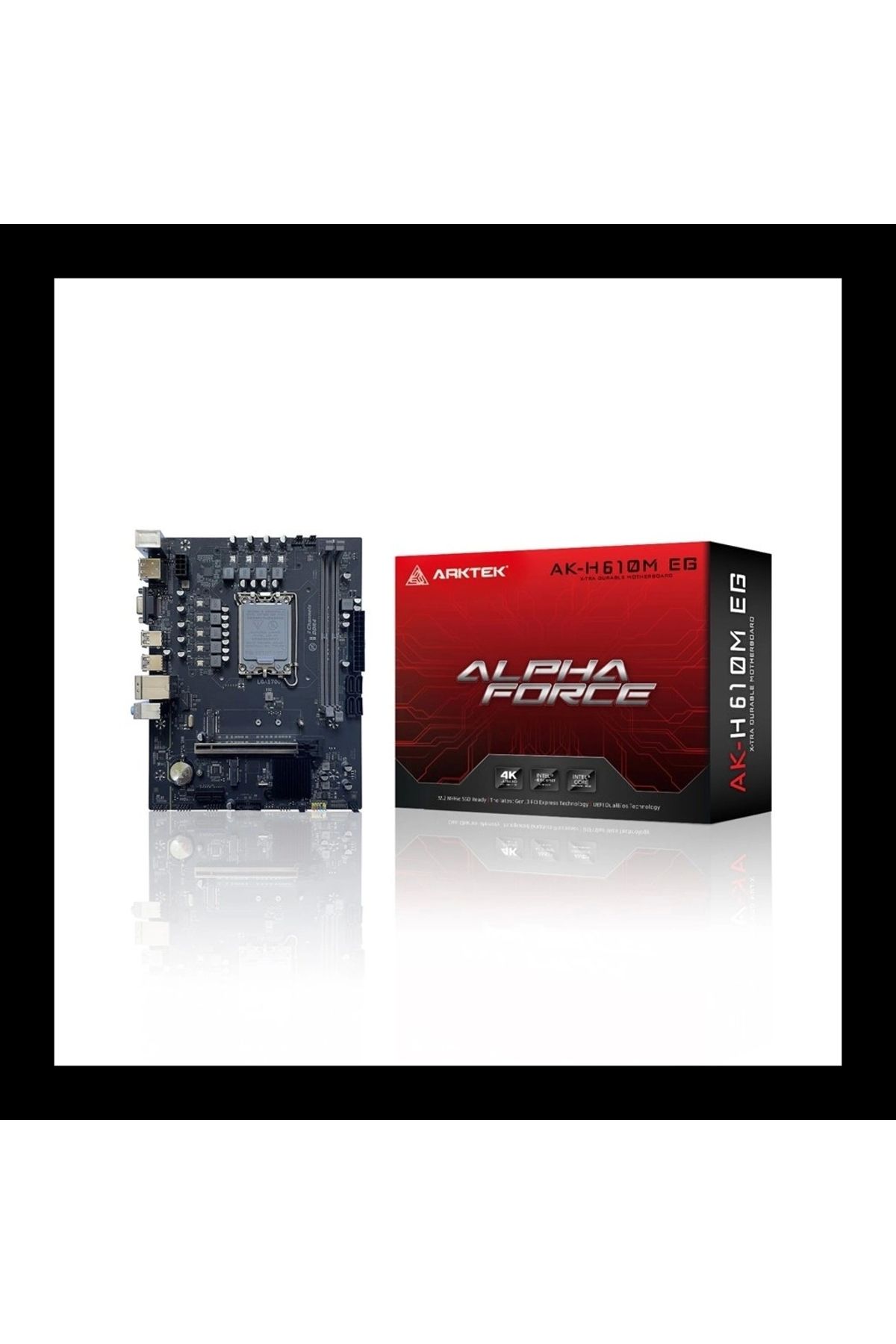 Arktek Alpha Force, Ak-h610m Eg, 2xddr4, M.2, D-sub, Hdmı, Dp, 12-13.nesil, Lga1700 Soket, Anakart