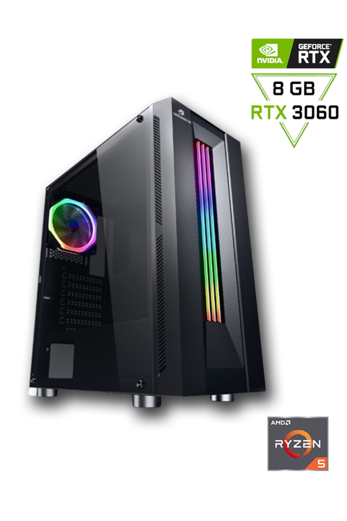 GameBooster Amd Ryzen 5 5500 /rtx 3060 8gb Ekran Kartı /16gb Ddr4 3200mhz / 1tb Hdd / 500 Gb 3300-3100/sssd / Pc