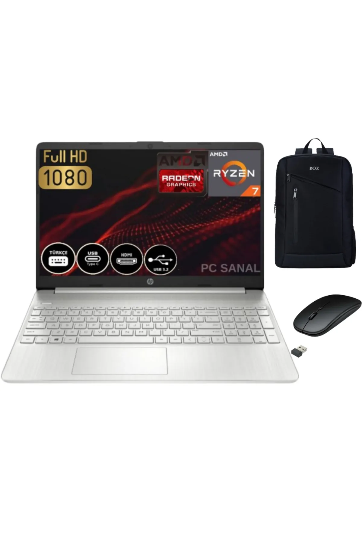 HP AMD Ryzen 7-5700U 32GB 1 TB SSD 15.6" FHD WİNDOWS 11 Dizüstü Bilgisayar 4H0J2EA + EKİPMAN HEDİYE