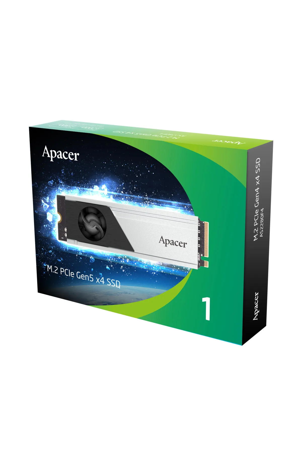 Apacer AP1TBAS2280F4-1 1TB 11500/9000MB/s M.2 PCIe Gen5 x4 SSD (AP1TBAS2280F4-1)