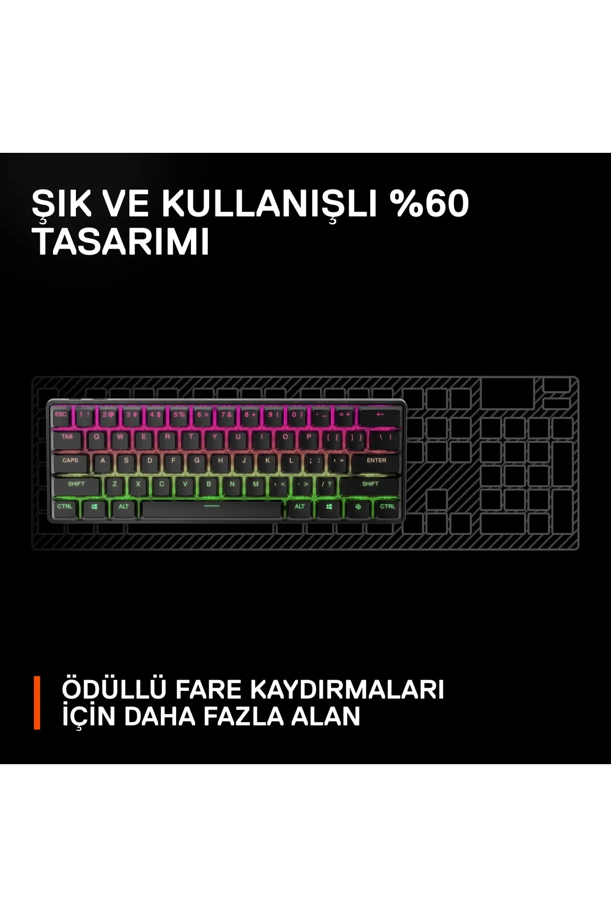 SteelSeries Apex Pro Mini Wireless Kablosuz Mekanik Oyuncu Klavyesi