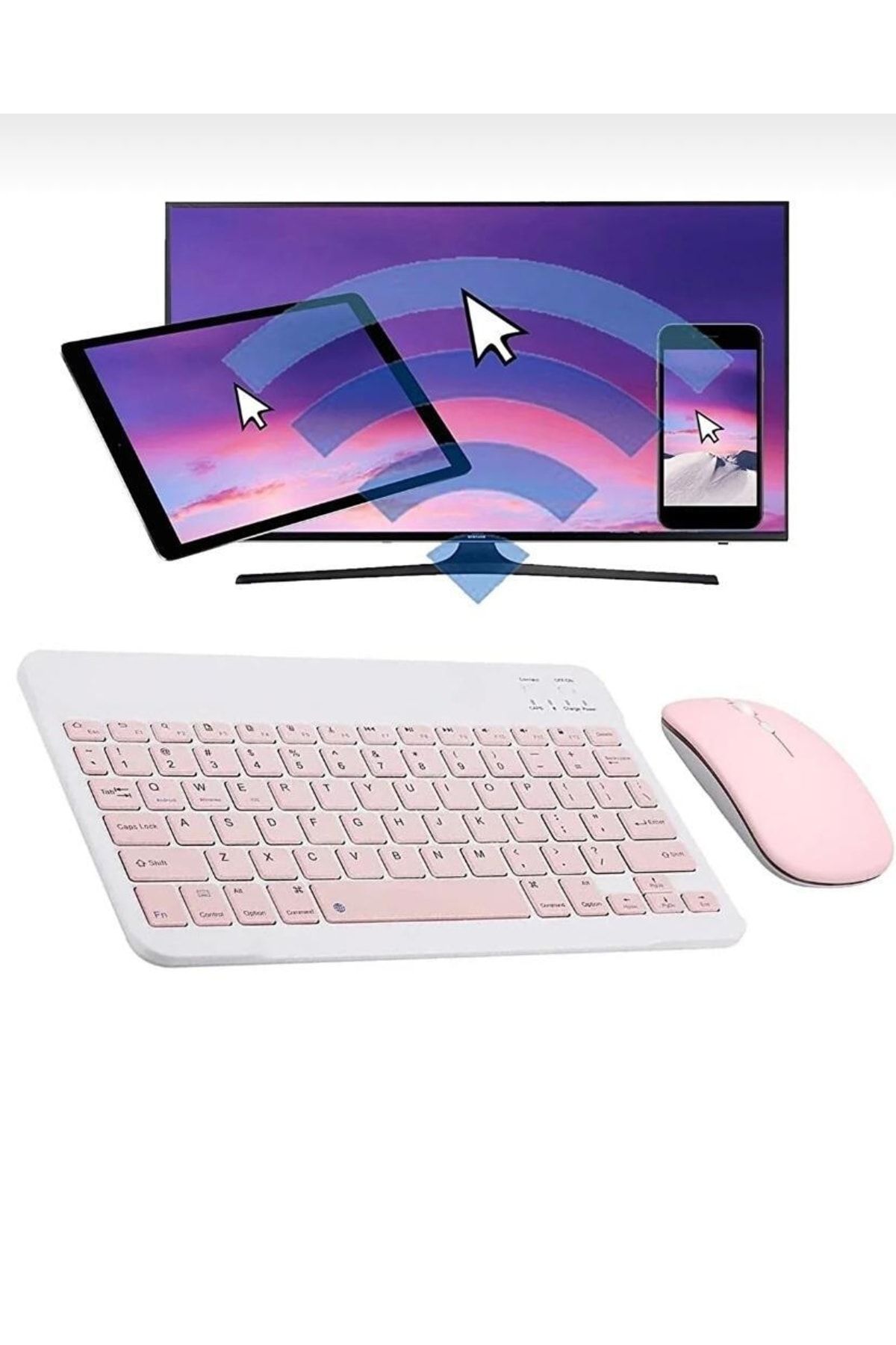 Alfa MEC Apple Ipad 9. 8. 7. Nesil 10.2" 2021 Uyumlu Kablosuz Bluetooth Klavye+mouse Set