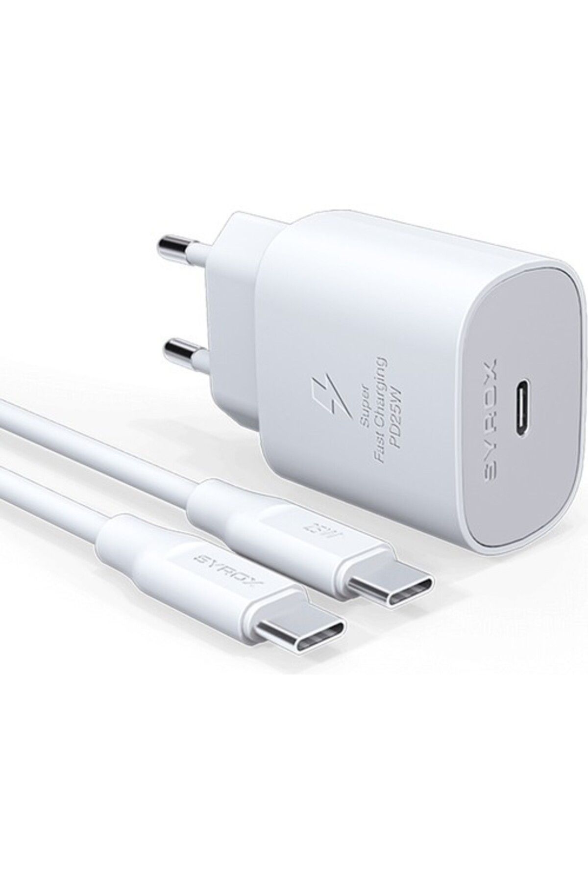 Syrox Apple iPad mini 1. Nesil uyumlu 25W Type-C çıkışlı 25W Adaptör+Type-c Kablolu iki ucu