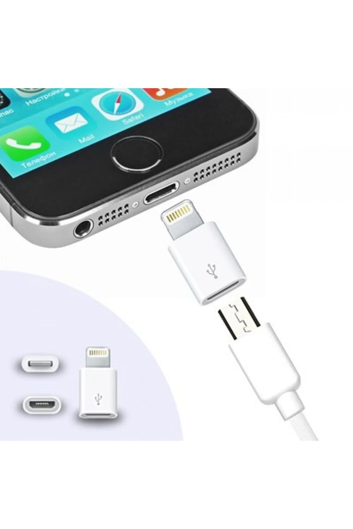 tgmz Apple iPhone / iPad Micro Usb Dönüştürücü Adaptör OTG Aparat (4767)